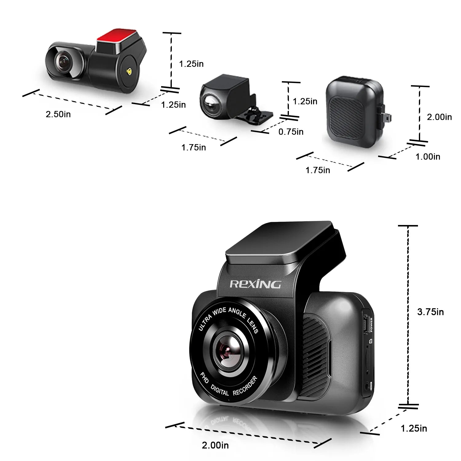 Rexing V5 Bundle Dash Cam 3-Channel Premium 4K with Wi-Fi and GPS - We The Collective