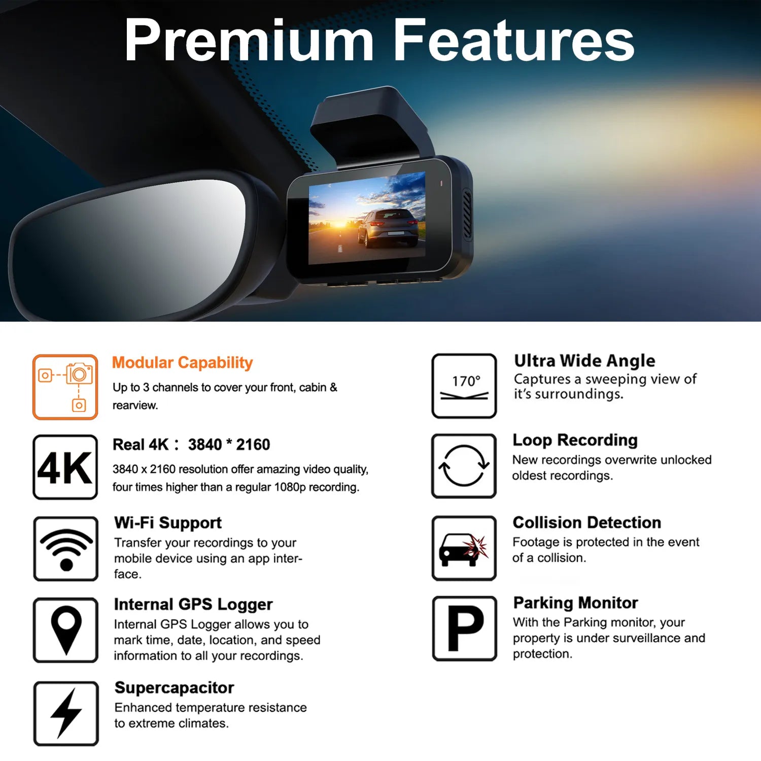Rexing V5 Bundle Dash Cam 3-Channel Premium 4K with Wi-Fi and GPS - We The Collective