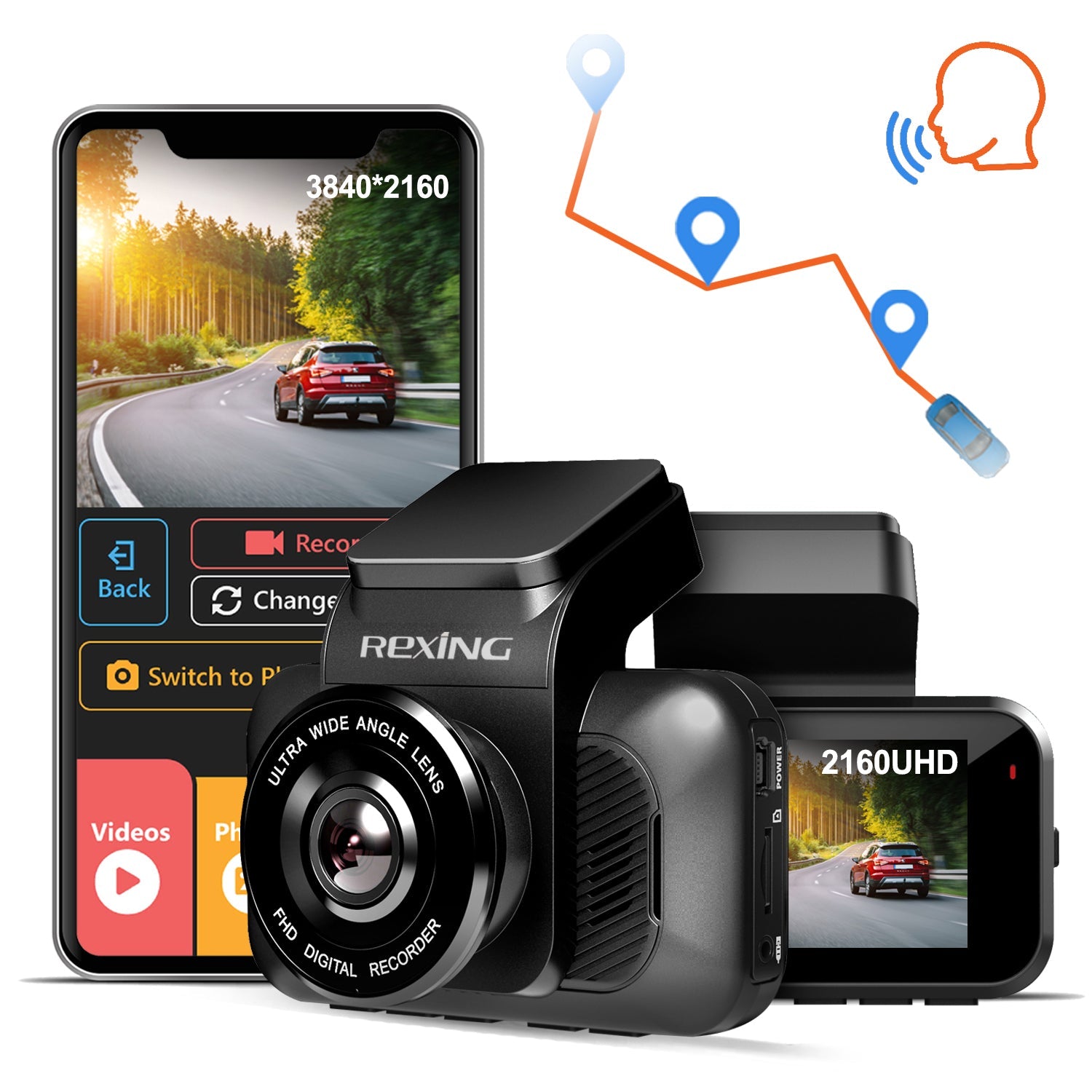 Rexing V5 Bundle Dash Cam 3-Channel Premium 4K with Wi-Fi and GPS - We The Collective