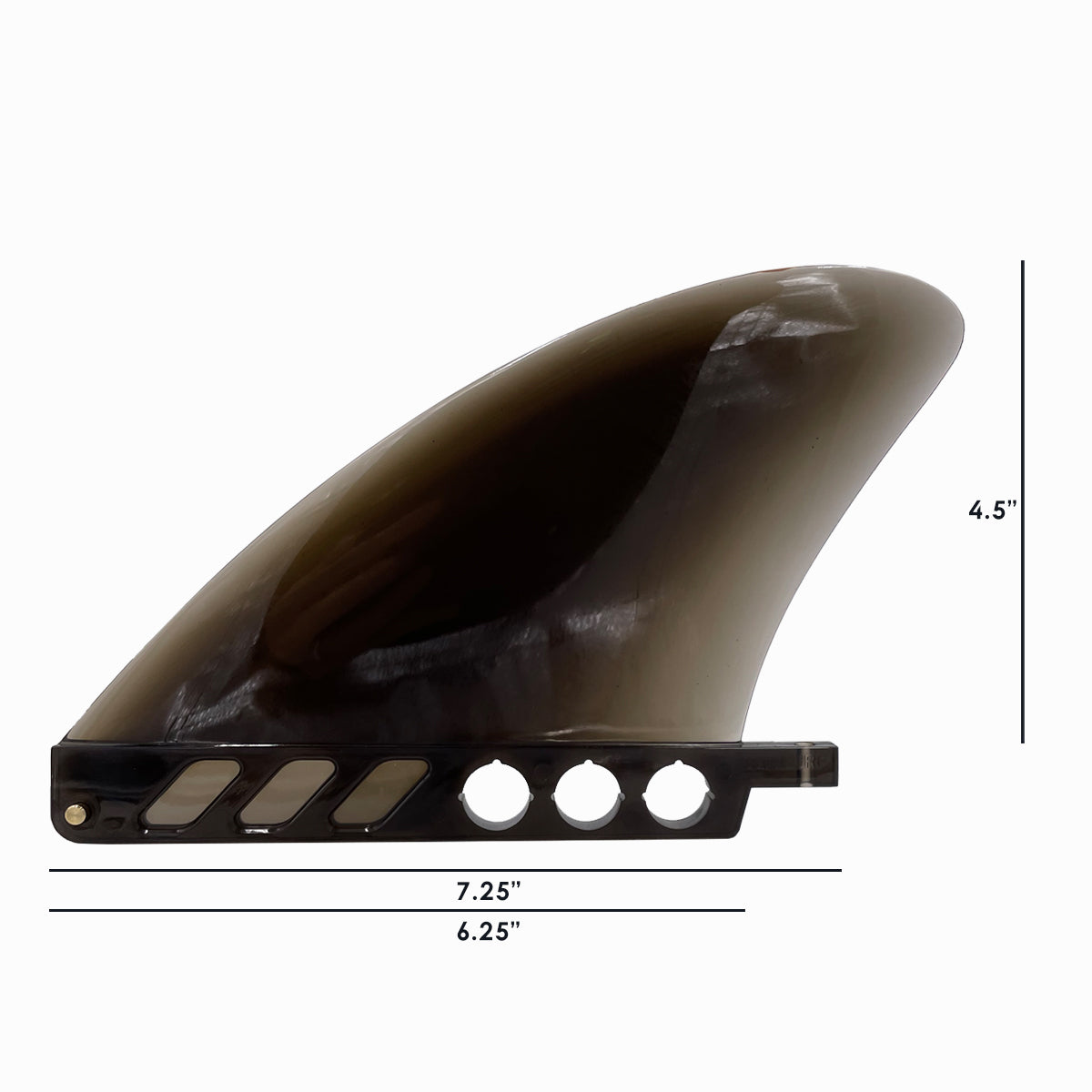 Vamo Life 4.6-inch Findestructible surf fin with flexible design and toolless screw for easy installation on surfboards.