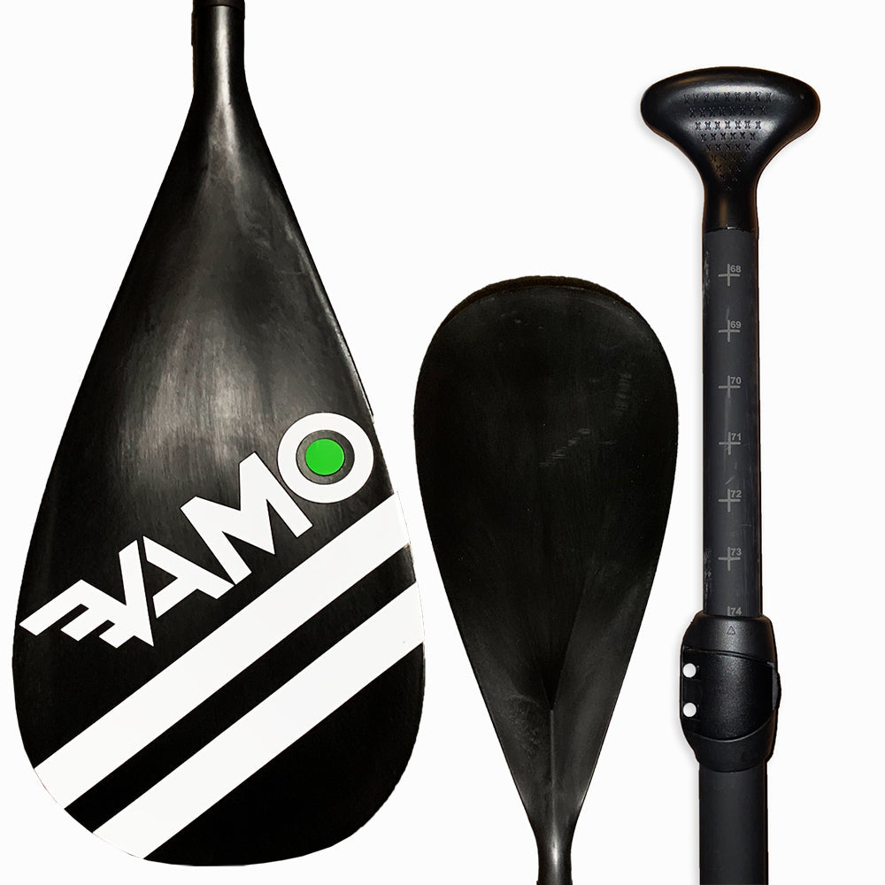 White Vamo Life utility adjustable paddle with ergonomic handle, designed for versatile use and easy grip.