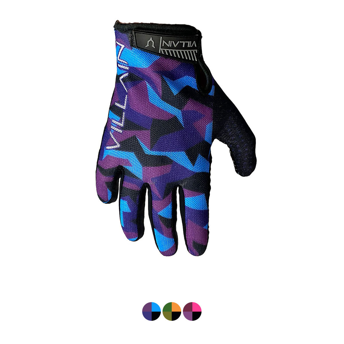 ZEITBIKE Villain Gauntlet Gloves, durable riding gloves with reinforced knuckles, black with contrasting design details.