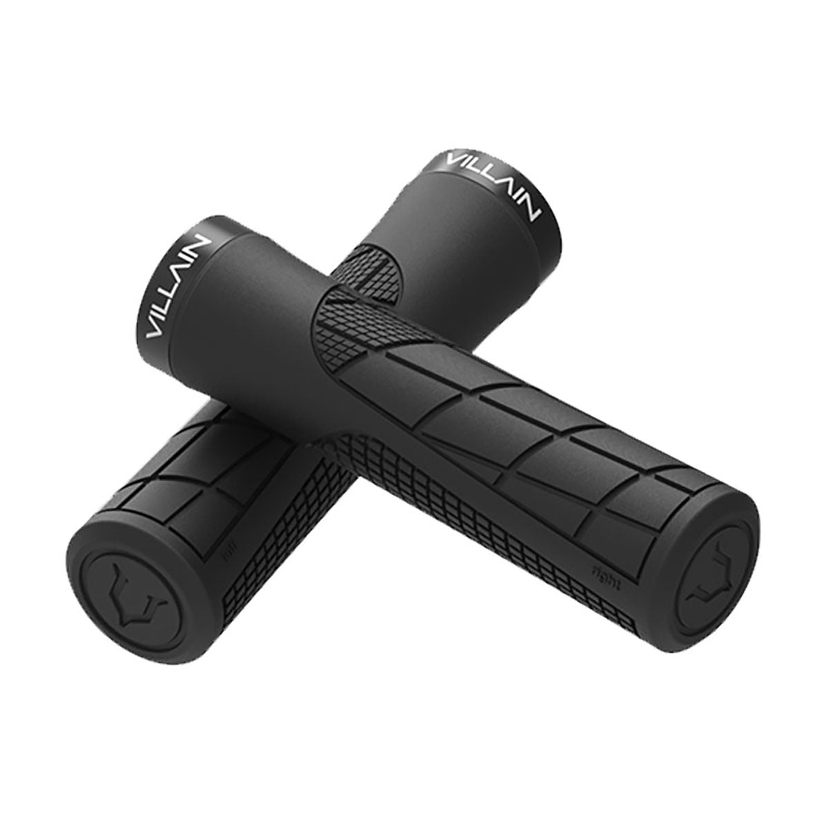 Black Villain Arrest 1st Offense MTB grips by ZEITBIKE with textured surface for enhanced grip and control.