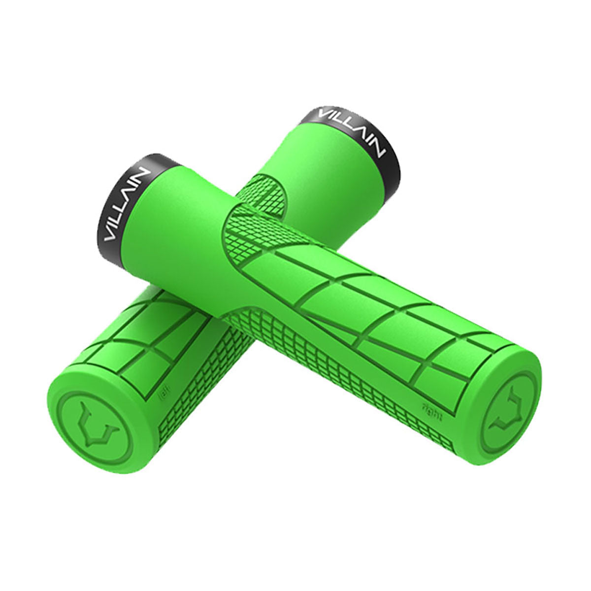 ZEITBIKE Villain Arrest 1st Offense mountain bike grips in green with ergonomic design and textured surface for better grip.