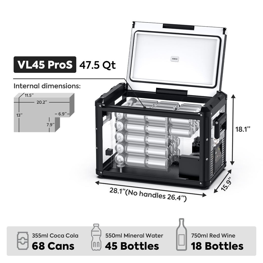 VL45ProS Gray Single Zone Portable Fridge Freezer | ICECO | 45 LT - We The Collective