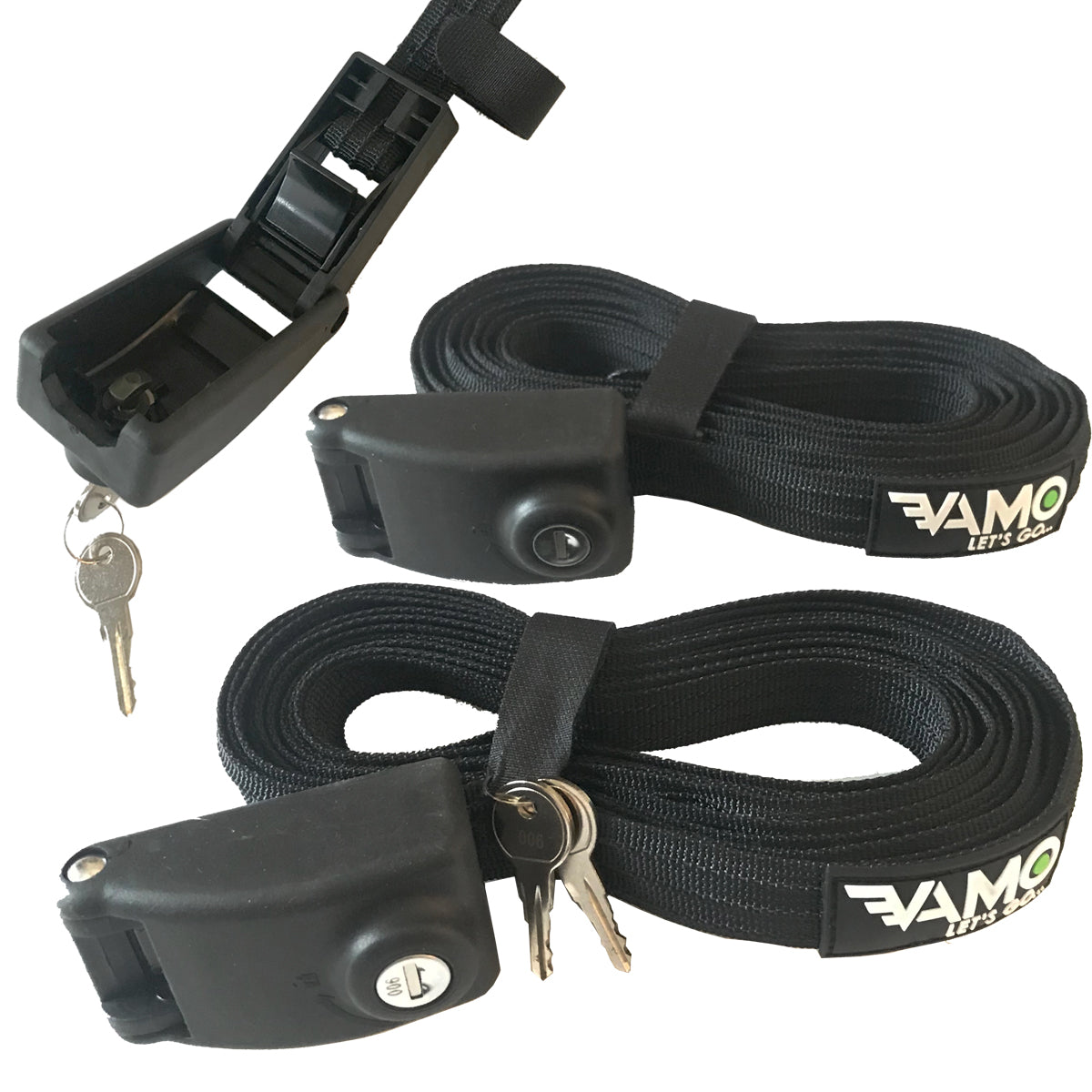KEYED Locking Tie Down Straps w/ Interwoven Braided Steel Cables-Paddleboard-Surf-Kayak - We The Collective