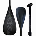 Full carbon adjustable or fixed paddle with ABS edge by Vamo Life, featuring sleek black design and lightweight construction.