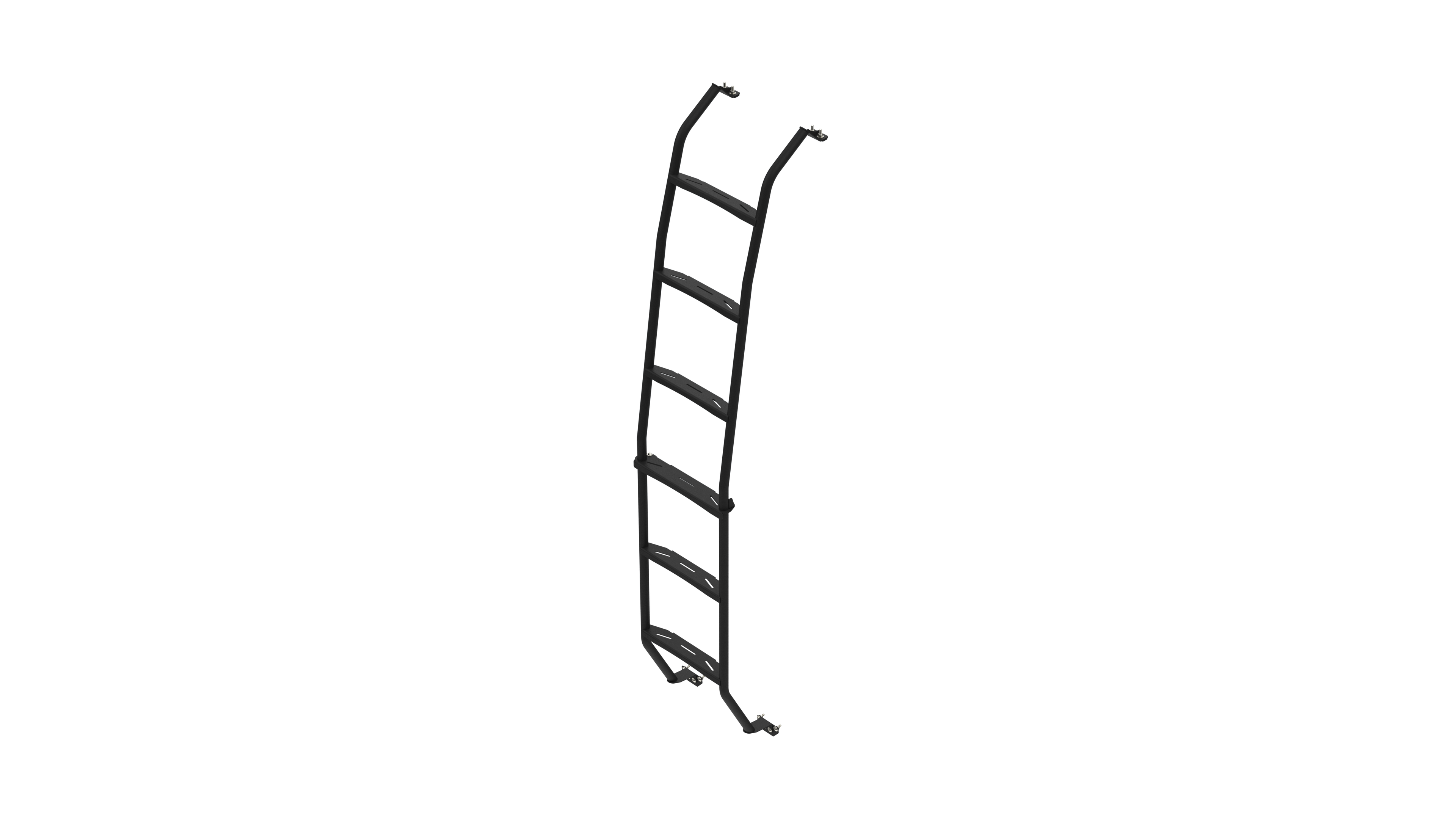 Vanspeed Sprinter side ladder from The Van Mart mounted on a van exterior for easy roof access.