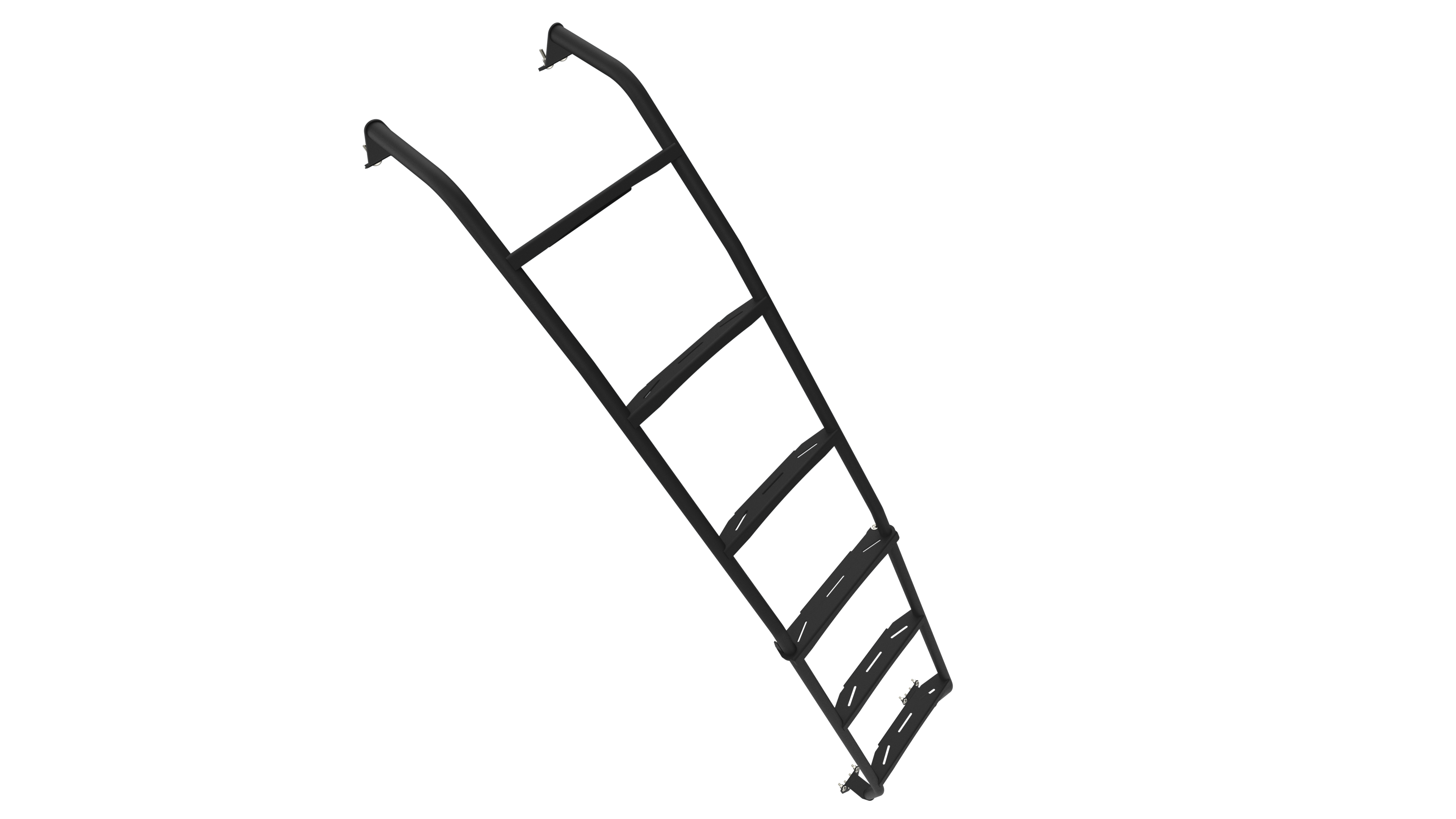 Vanspeed Sprinter side ladder by The Van Mart, exterior aluminum vehicle ladder mounted on van side for easy roof access.