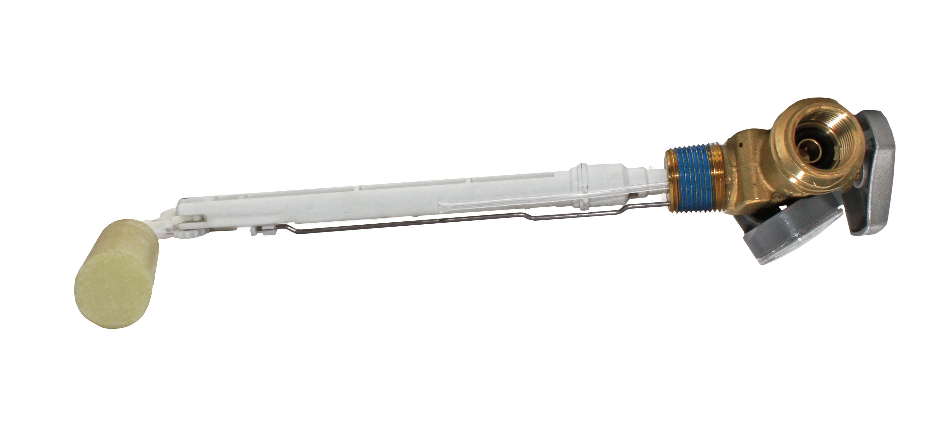 Flame King 20lb propane tank OPD valve with float gauge, safety valve for propane accessories, durable metal construction.