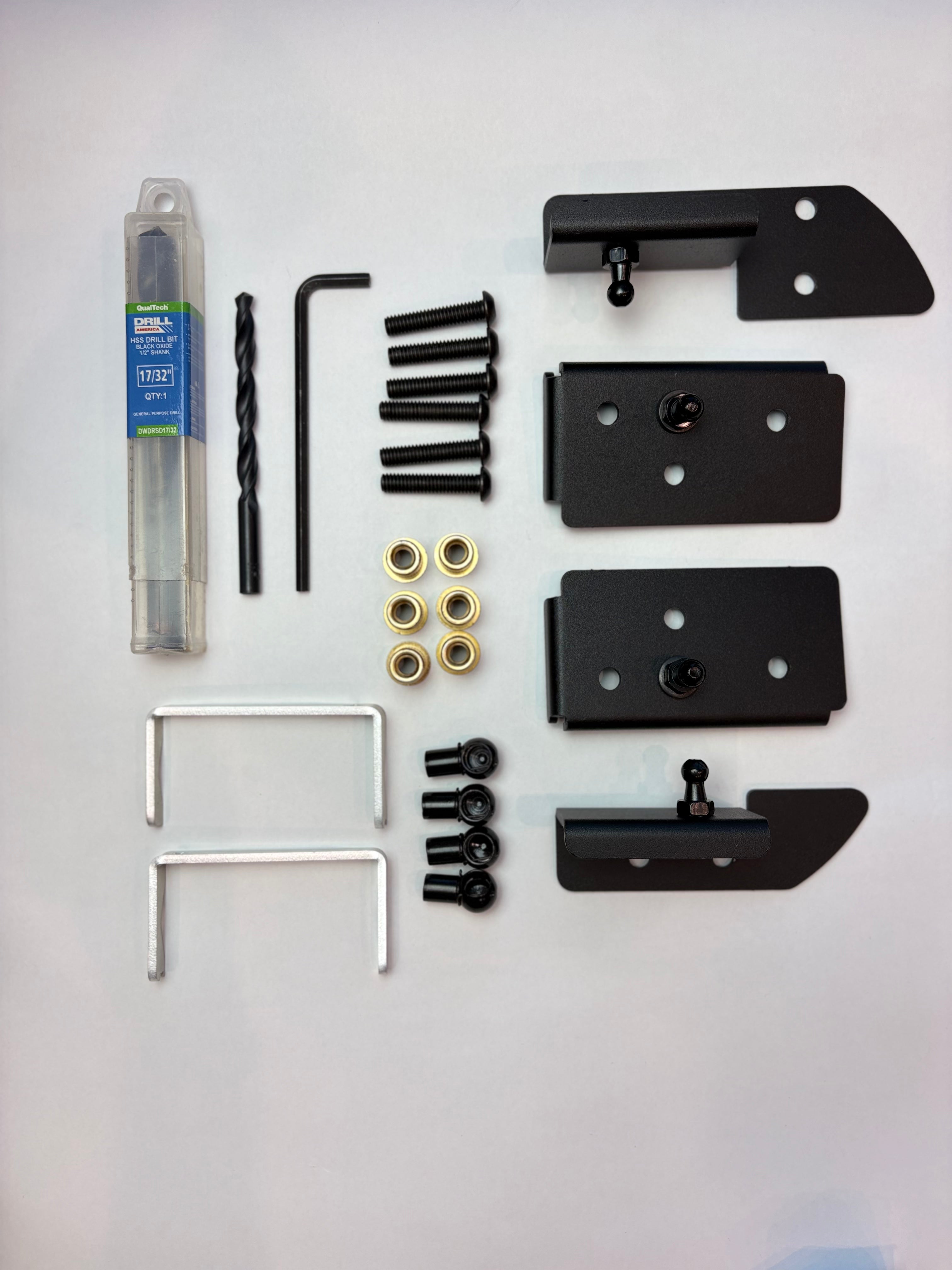 Canyon Adventure Vans STOP-STAY™ door safety system hardware for Mercedes Sprinter by CAV, showing installation components.
