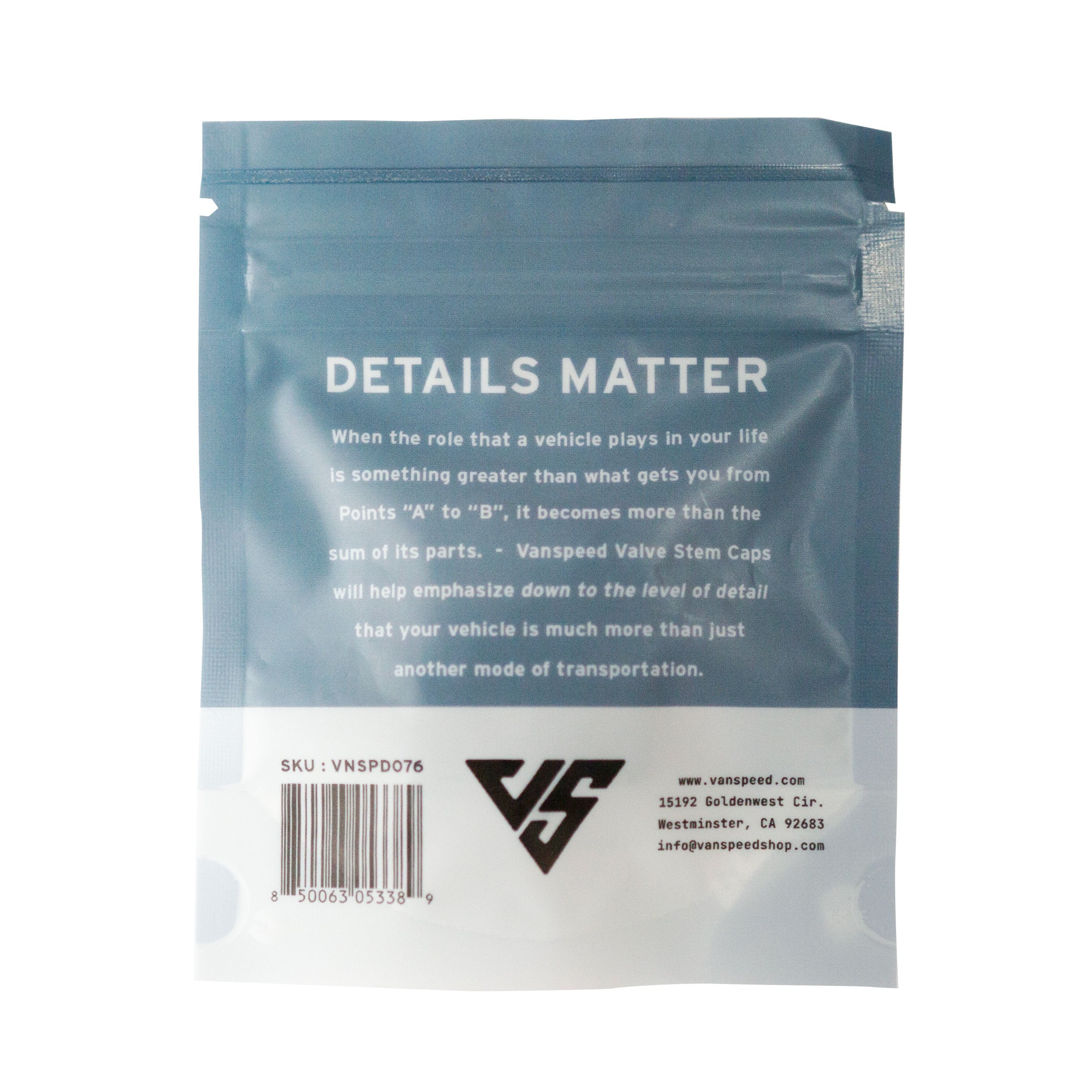 Universal valve stem caps by The Van Mart in various colors, showcased on a white background.