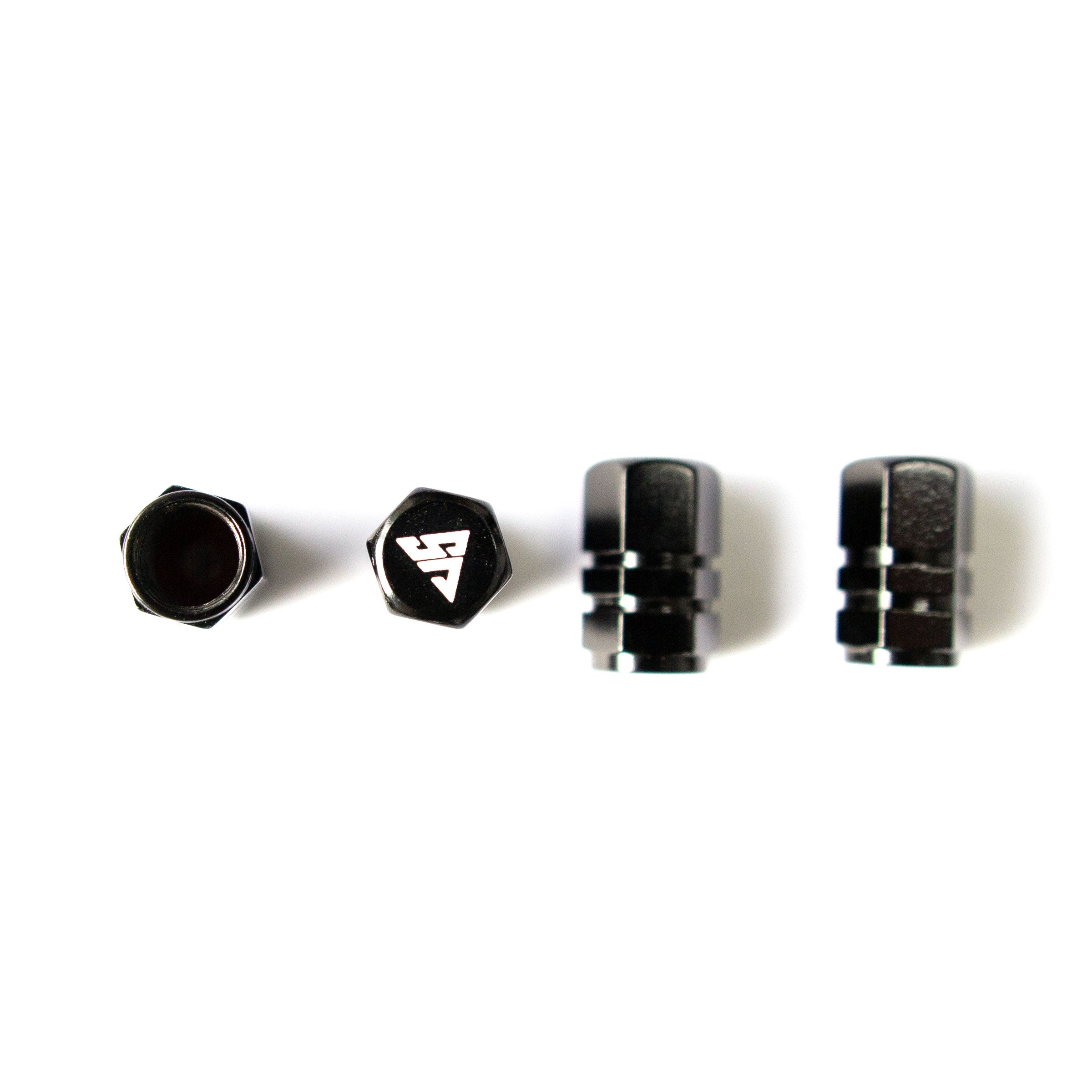 Universal valve stem caps by The Van Mart in various colors displayed on a white background.