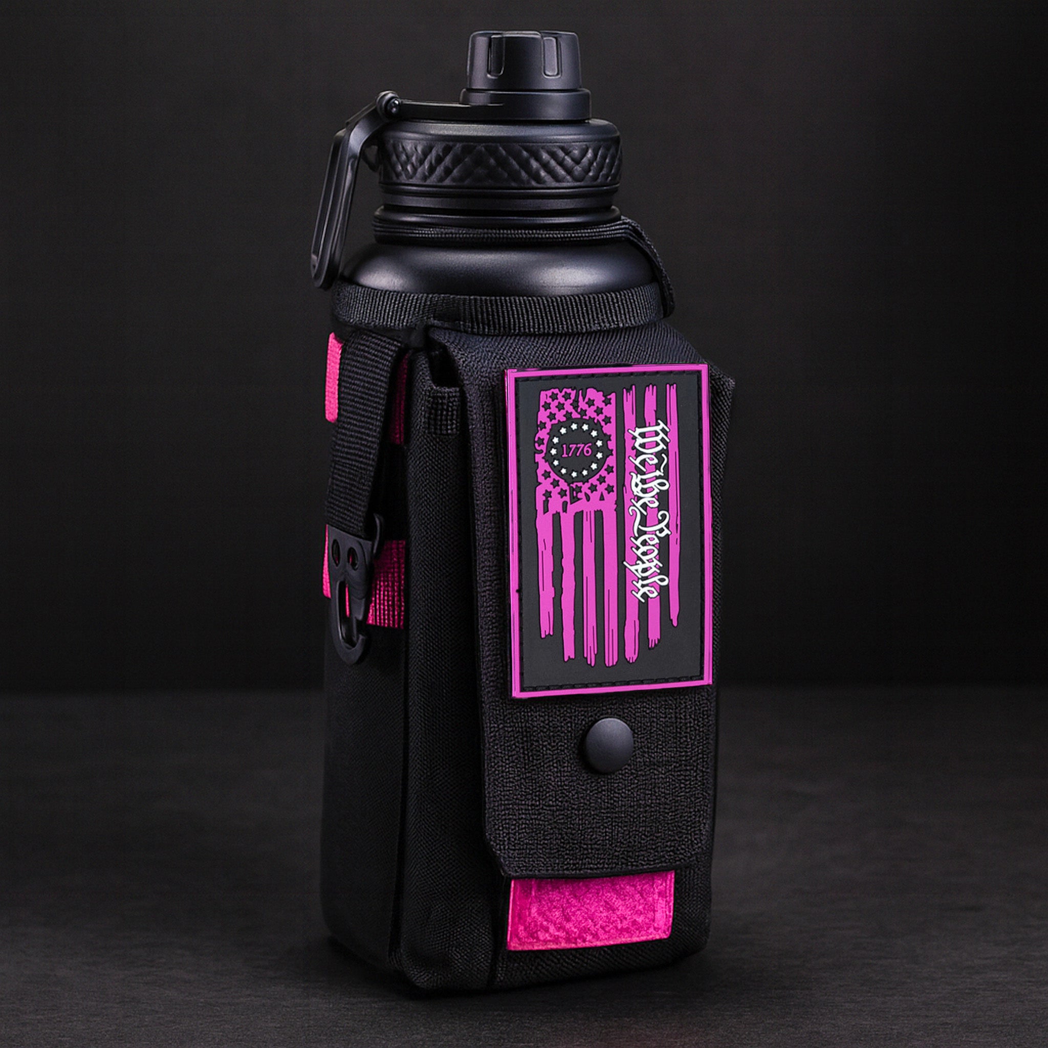 Iron Infidel 32oz compact water bottle with a tactical design, featuring a sturdy build and easy-to-carry size for hydration.