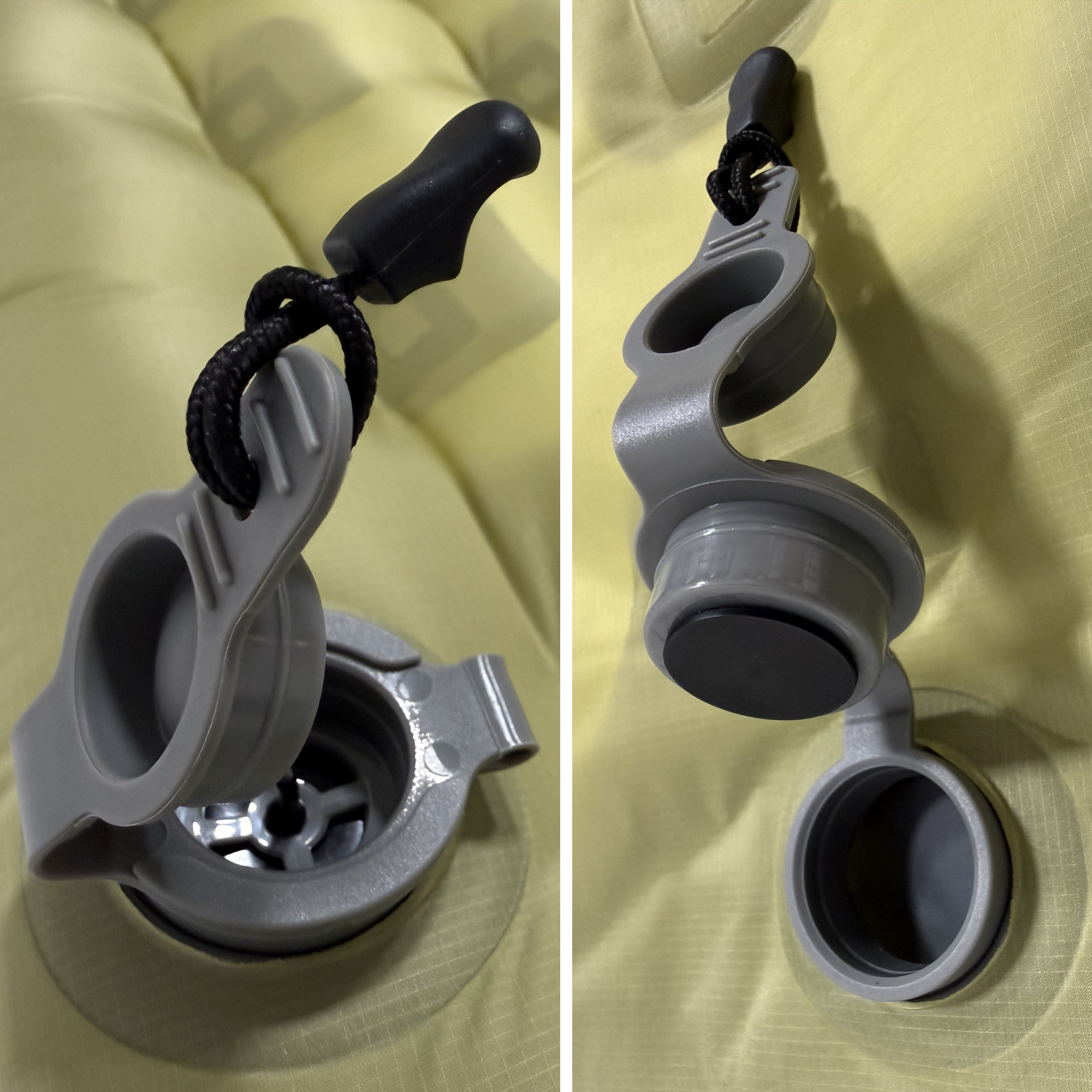 Near Zero Outdoor Gear insulated inflatable sleeping pad with visible valves for easy inflation and deflation.