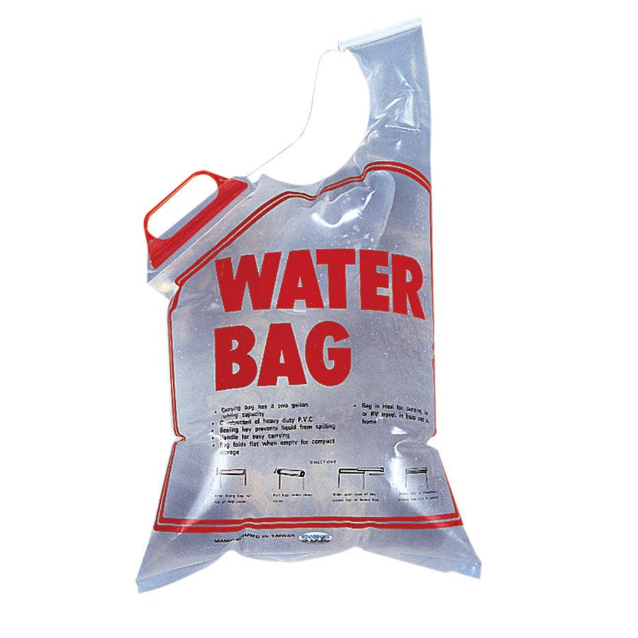2-gallon food and water storage bag by QuakeKits, flexible waterproof bag for emergency food and water supply.