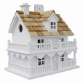 White Cottage Style Wood Birdhouse with unpainted Nest Box Bird House - OVERLANDERS Outfitter
