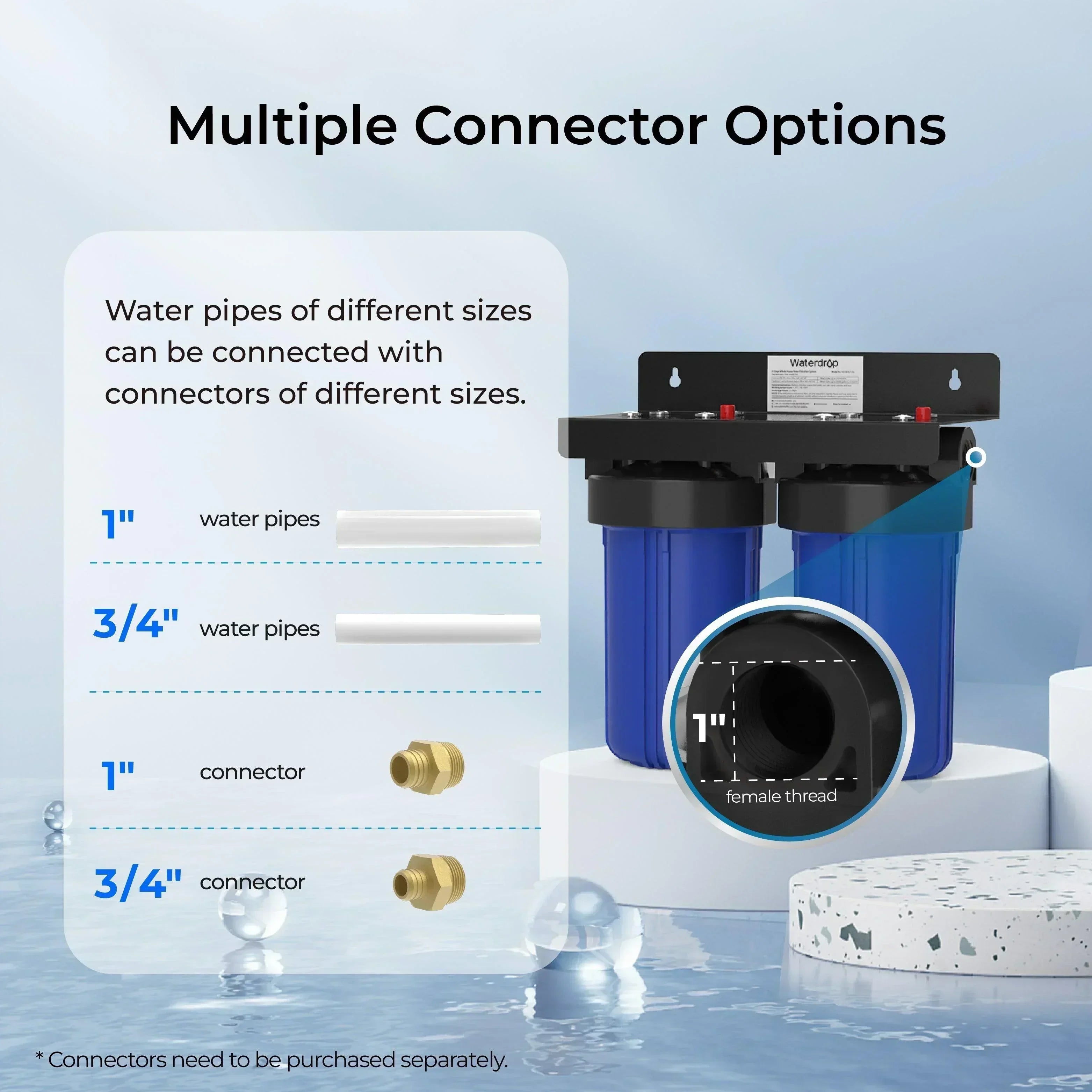 Waterdrop 2-Stage Whole House Water Filter System Reduce Iron&Manganese - We The Collective