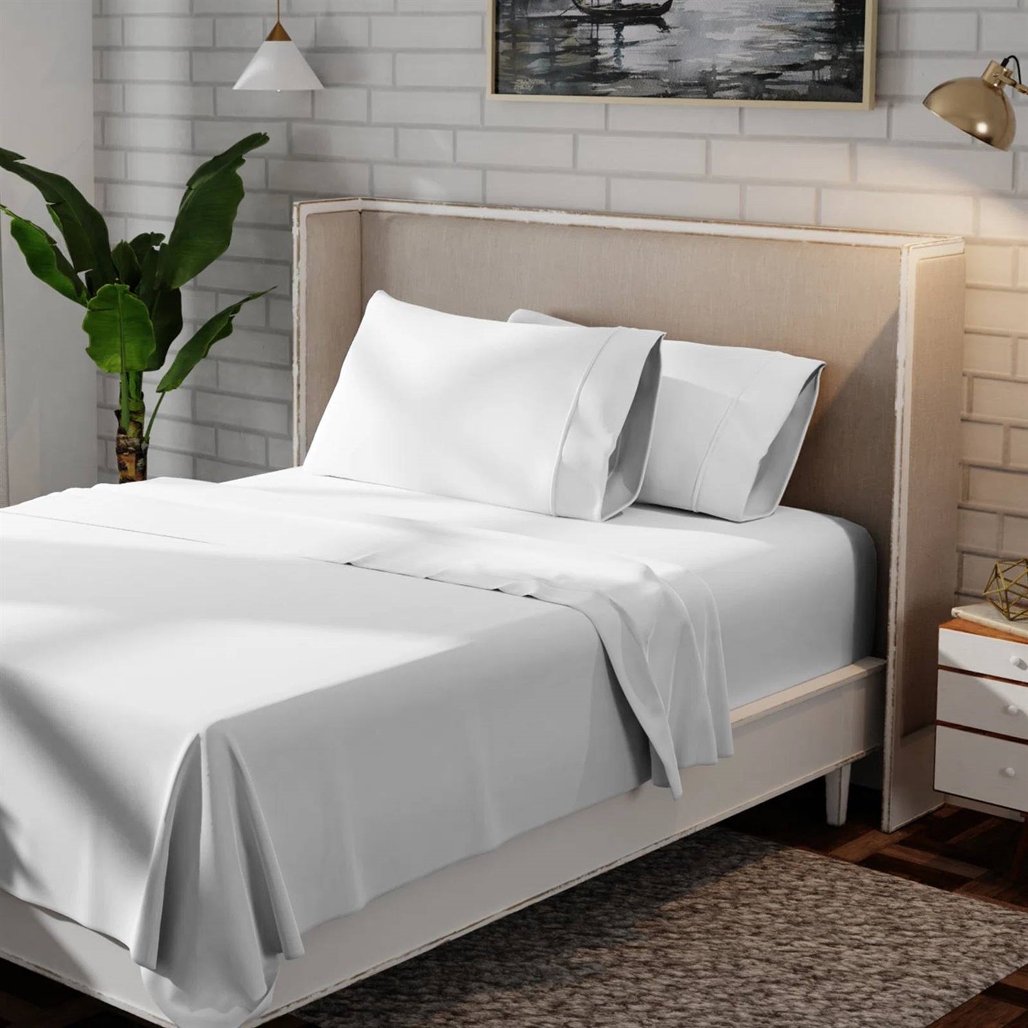Full size White 100-Percent Certified Organic Cotton Sheet Set - OVERLANDERS Outfitter