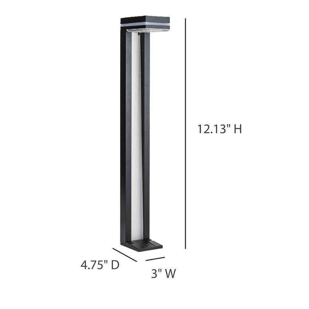 Set of 2 modern outdoor solar lights with white LED bulbs for pathway and yard lighting, by HomePacific.
