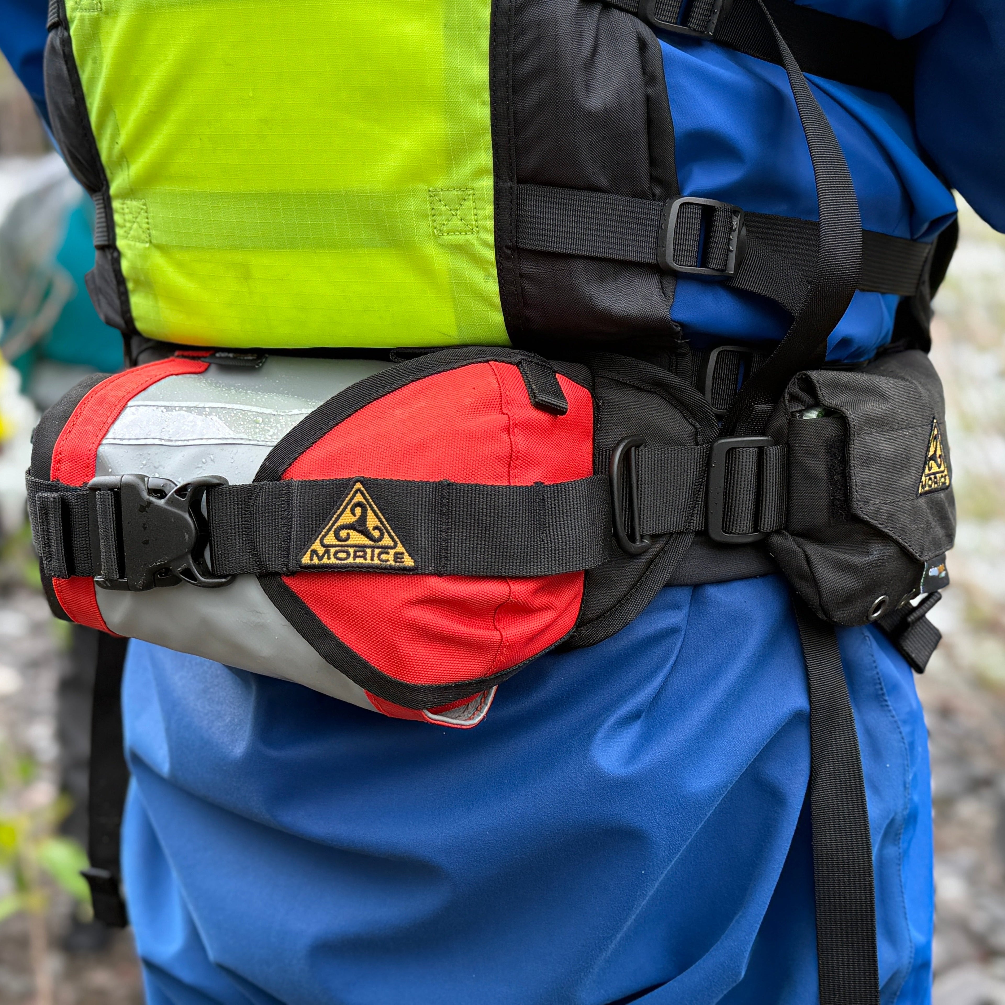 River Hardware Morice 20m throw bag and river rescue belt system with waist strap for emergency water rescue.