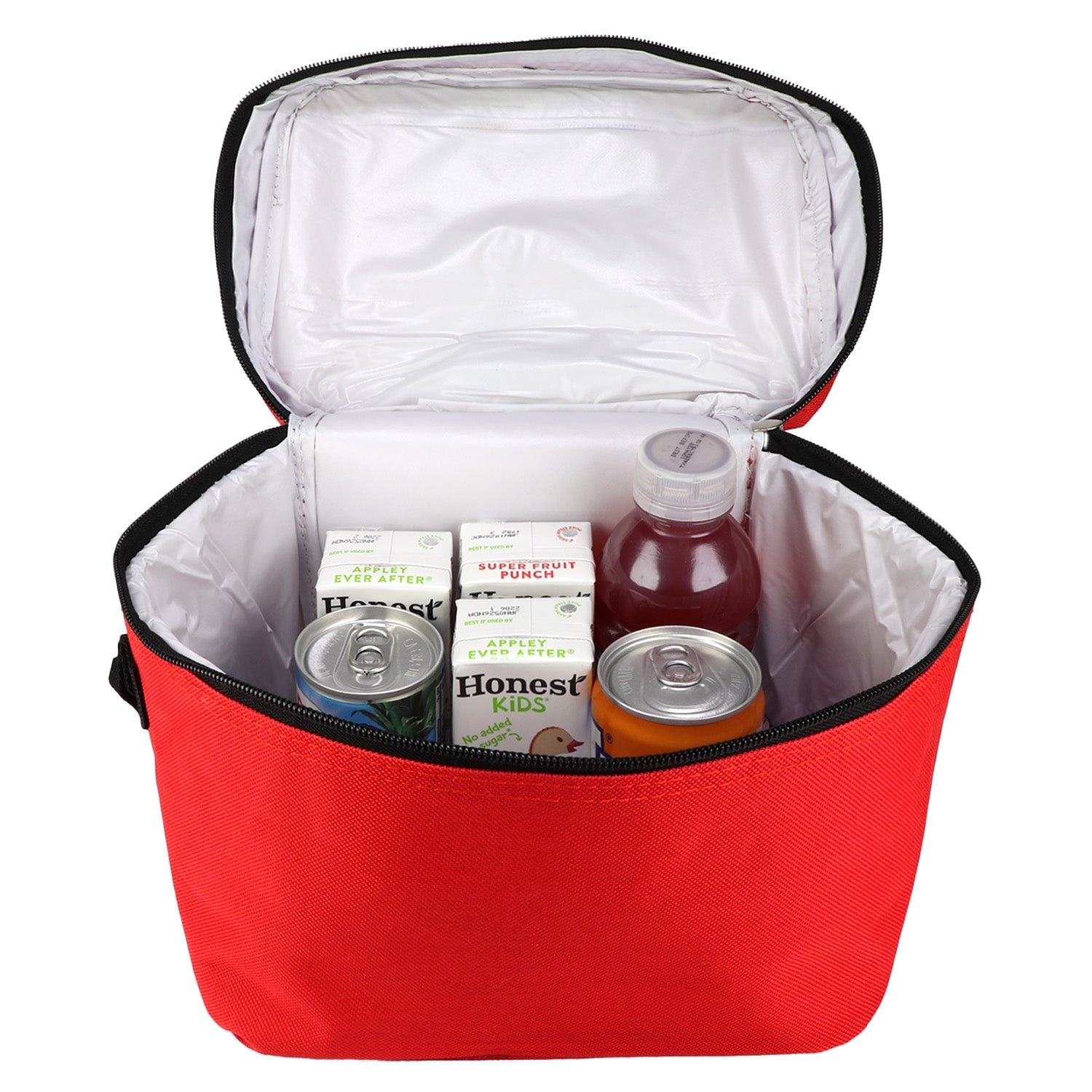 Waterproof insulated cooler bag with shoulder strap, portable soft cooler for outdoor use, made by quakekits.com.