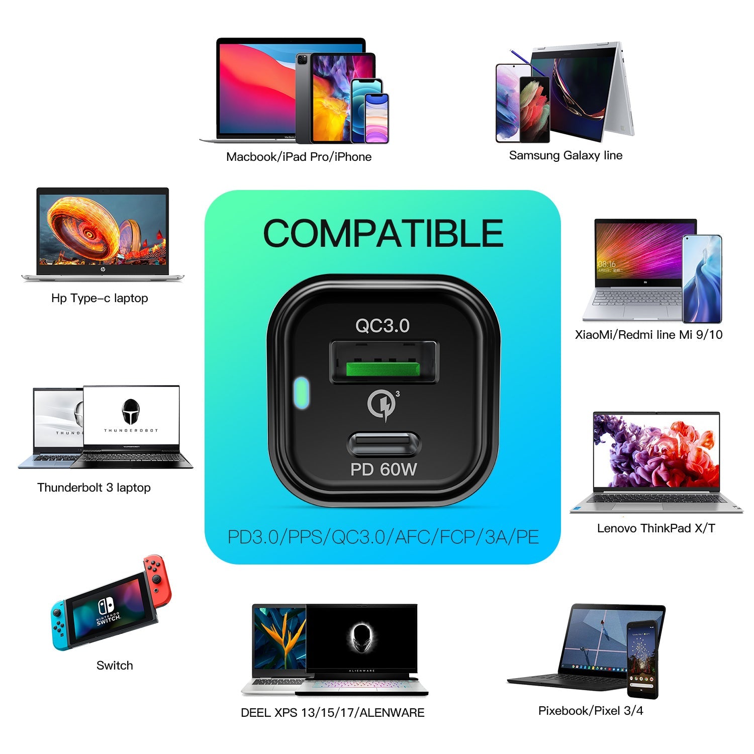 Rexing Jetspeed black 78W PowerDelivery+ USB-C/USB car charger plugged into a vehicle's power outlet.