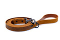 Celtic Sport Earth brown leather dog leash from Euro-Dog Collars and Leads, durable leather with metal clasp for secure attachment.