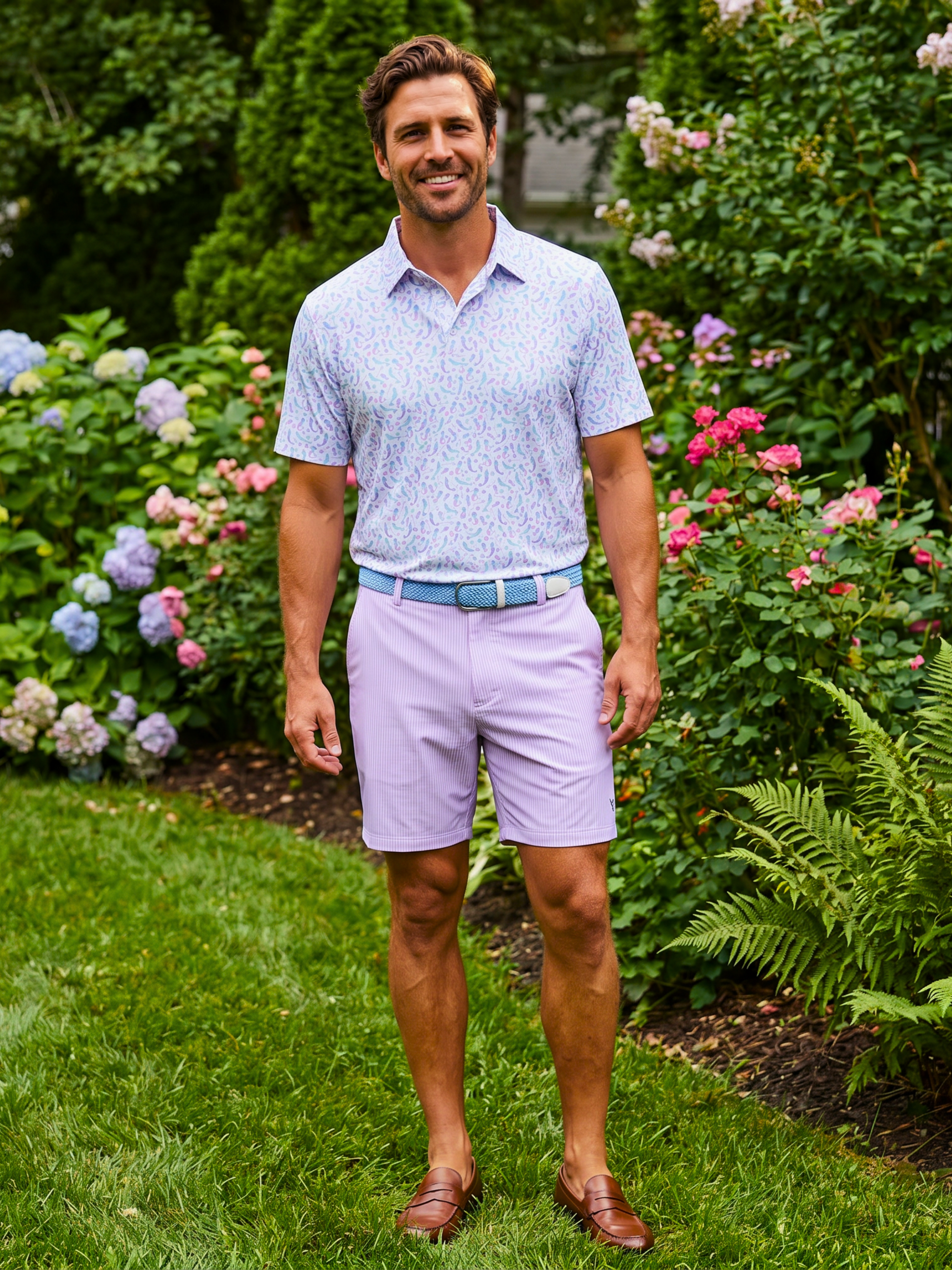 White Water Life Mermaid Polo shirt displayed on a website, featuring a vibrant design suitable for casual wear.