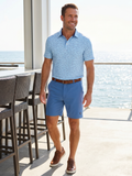 Steel blue White Water Life Freeport Short, lightweight and casual performance shorts worn on a website display.