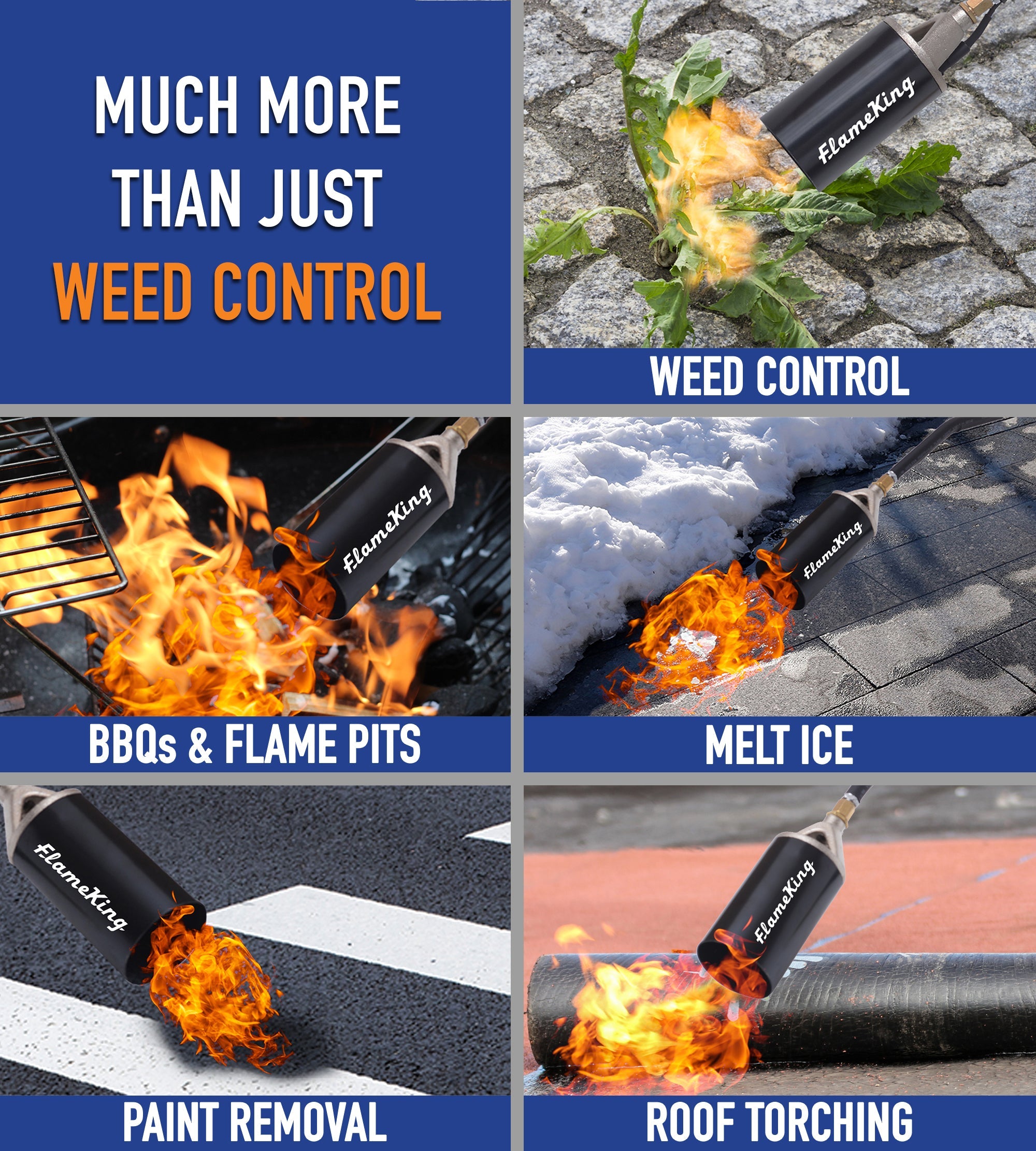 Flame King Auto Ignition Heavy Duty Propane Torch Weed Burner 340,000 BTU with Blast Trigger - We The Collective