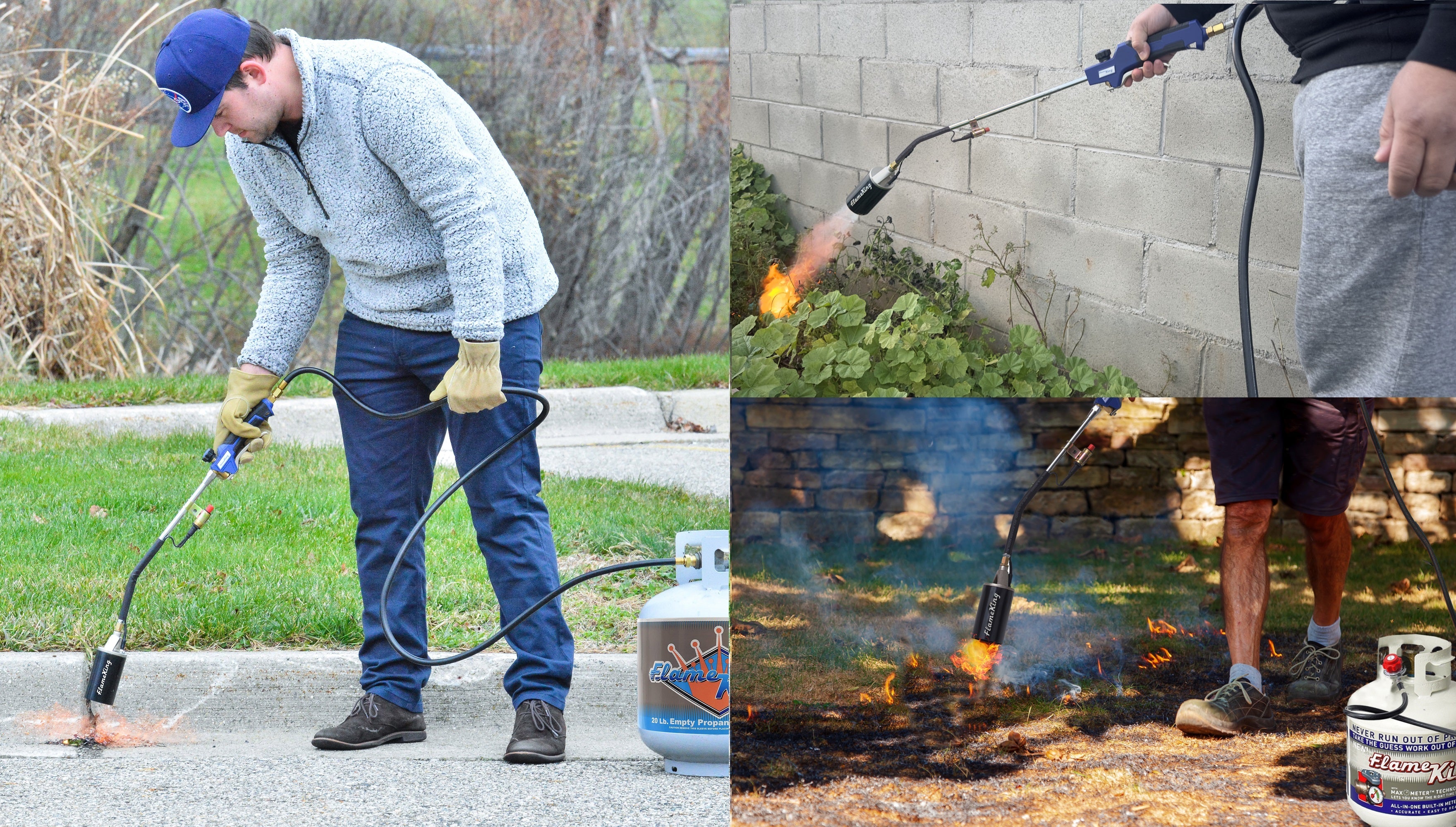 Flame King Auto Ignition Heavy Duty Propane Torch Weed Burner 340,000 BTU with Blast Trigger - We The Collective