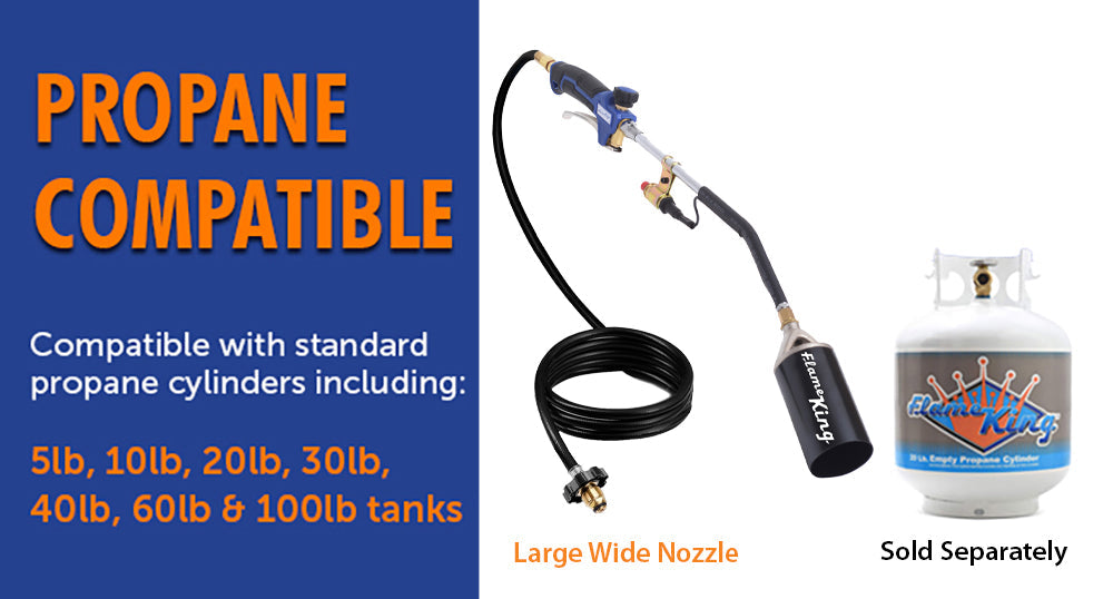 Flame King Auto Ignition Heavy Duty Propane Torch Weed Burner 340,000 BTU with Blast Trigger - We The Collective