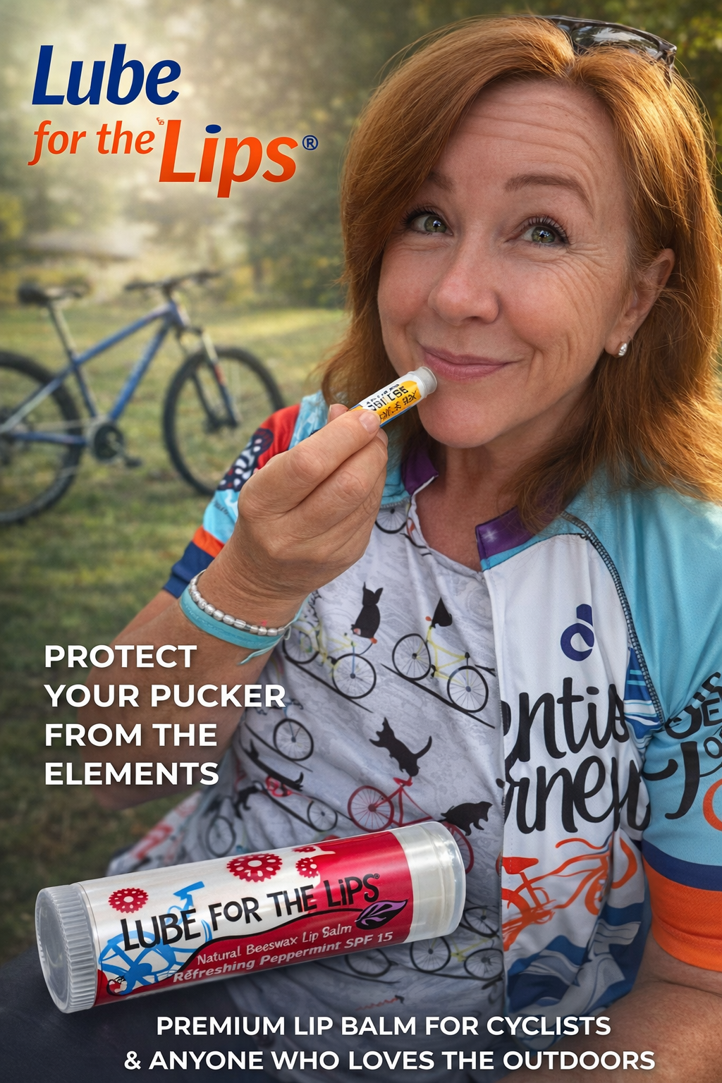 Essential Journeys Pedaling Peppermint SPF 15 lip lube, smooth peppermint-flavored lip balm with SPF protection.