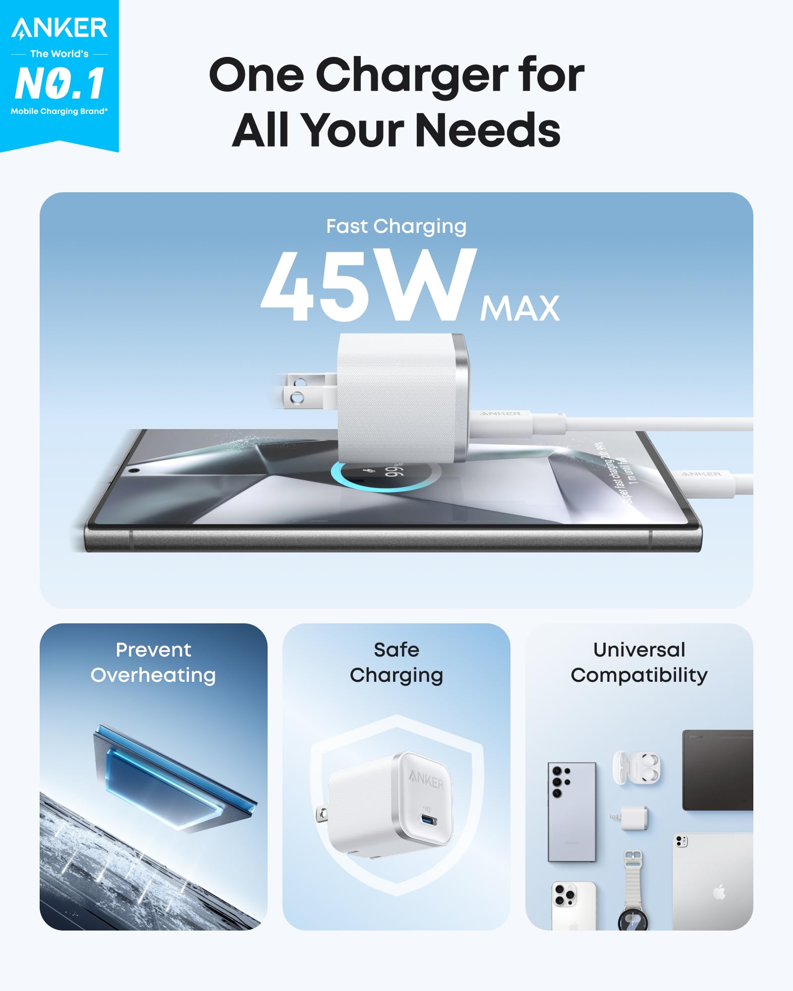 Anker Nano Charger (45W) with USB-C to USB-C Cable - We The Collective