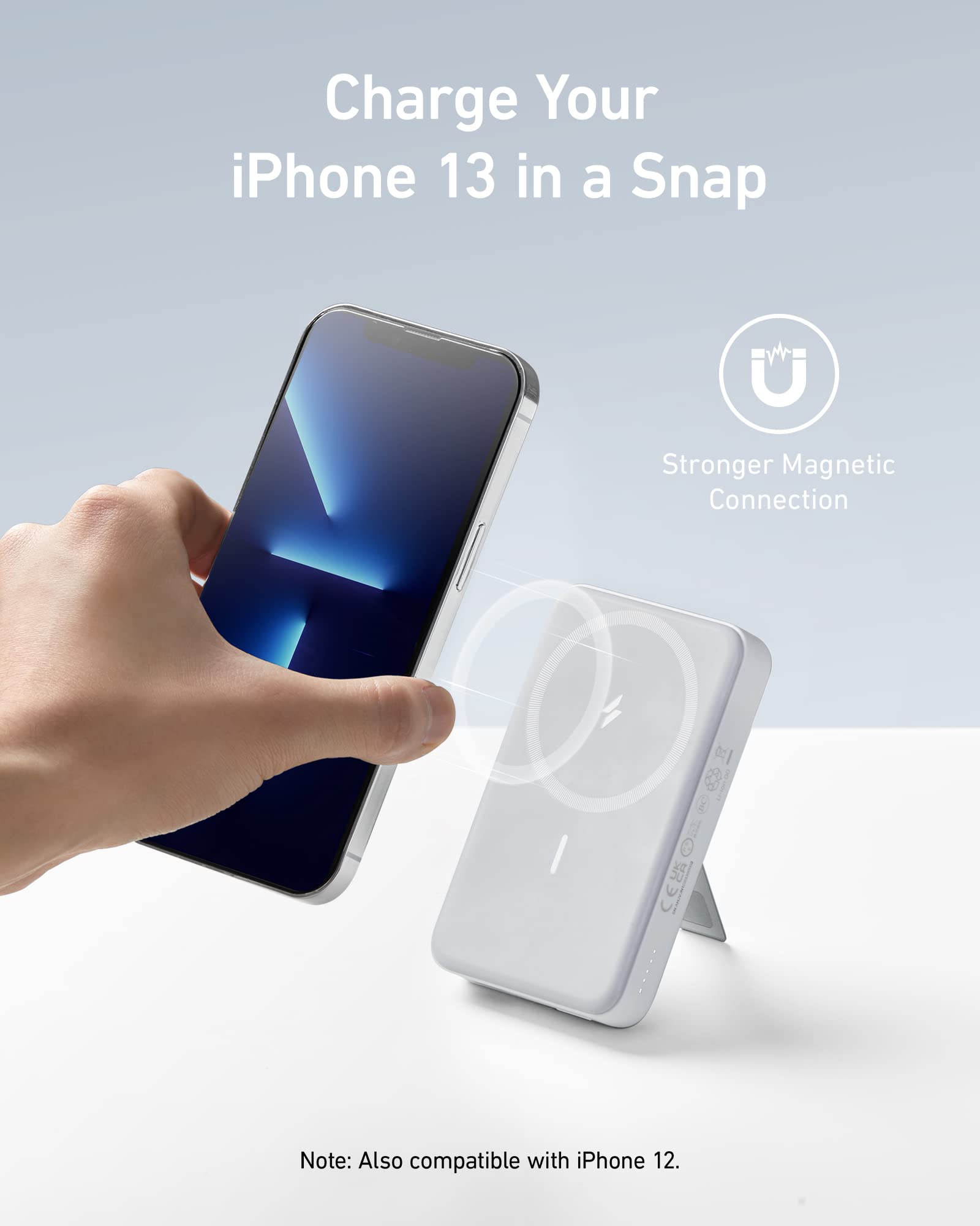 Anker 633 Magnetic Battery charging device in white, featuring a sleek compact design with magnetic connection for portable power.