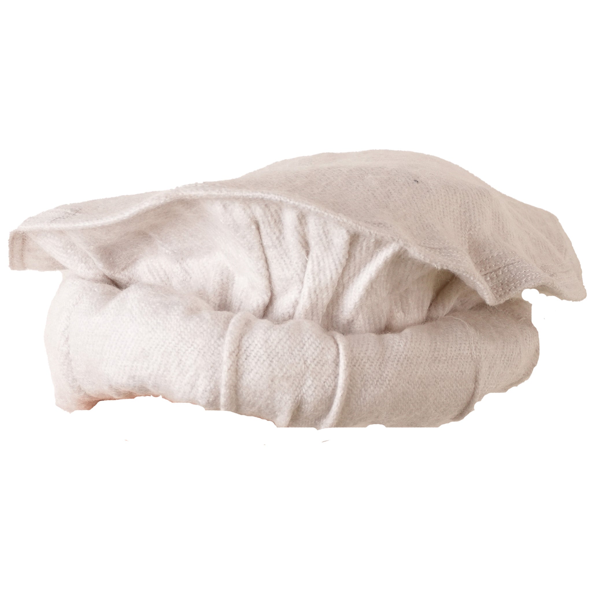 White Pakistani wool Pakol hat by Americana Pipedream Apparel, featuring traditional Afghan design and soft, warm fabric.