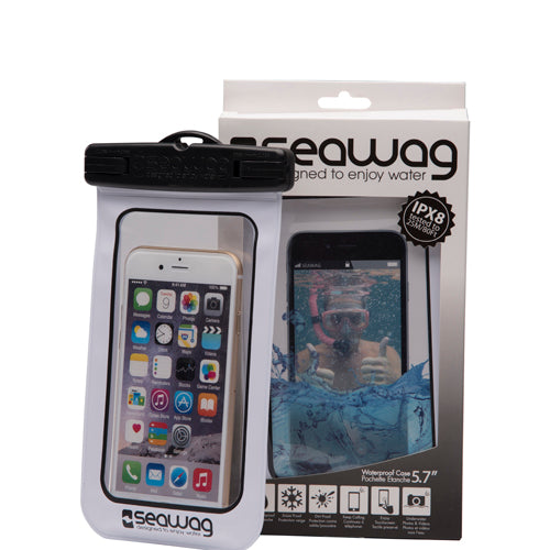 White waterproof smartphone case from Vamo Life's WHITE Collection, designed to protect devices from water and moisture.
