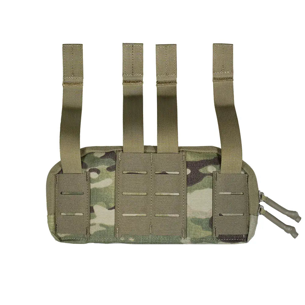 HCC Tactical wide admin pouch with multiple compartments, black nylon material, designed for organizing tactical gear and accessories.