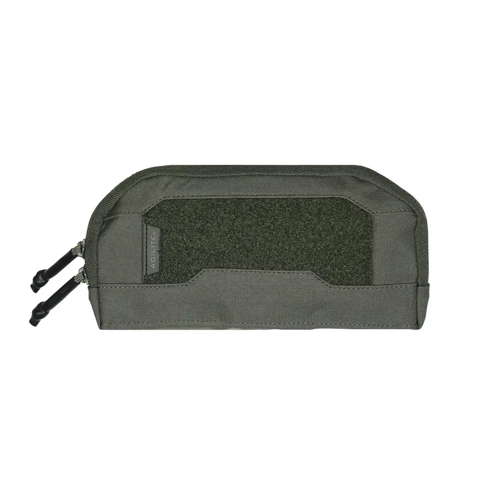 HCC Tactical Wide Admin Pouch with multiple compartments for organization, shown in olive drab color.