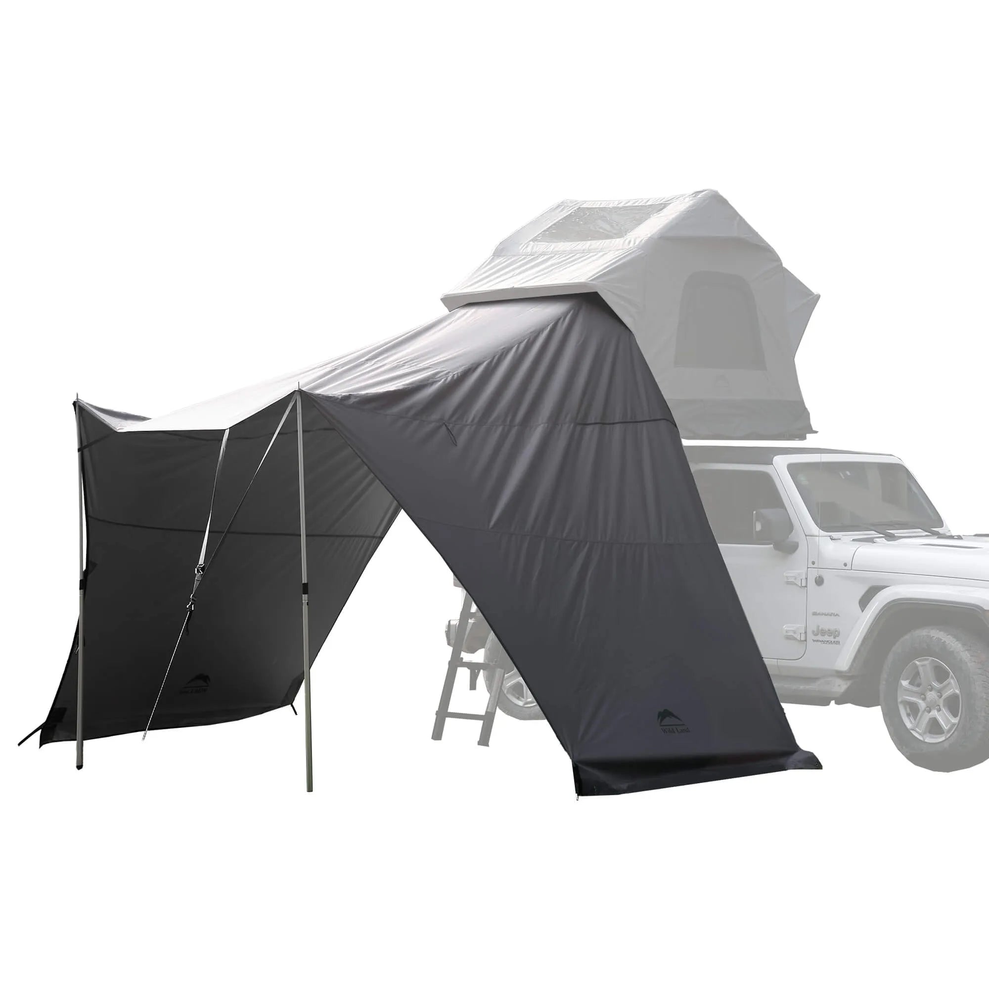 Wild Land universal connector for roof top tents, showing its sturdy construction and compatibility with tent accessories.