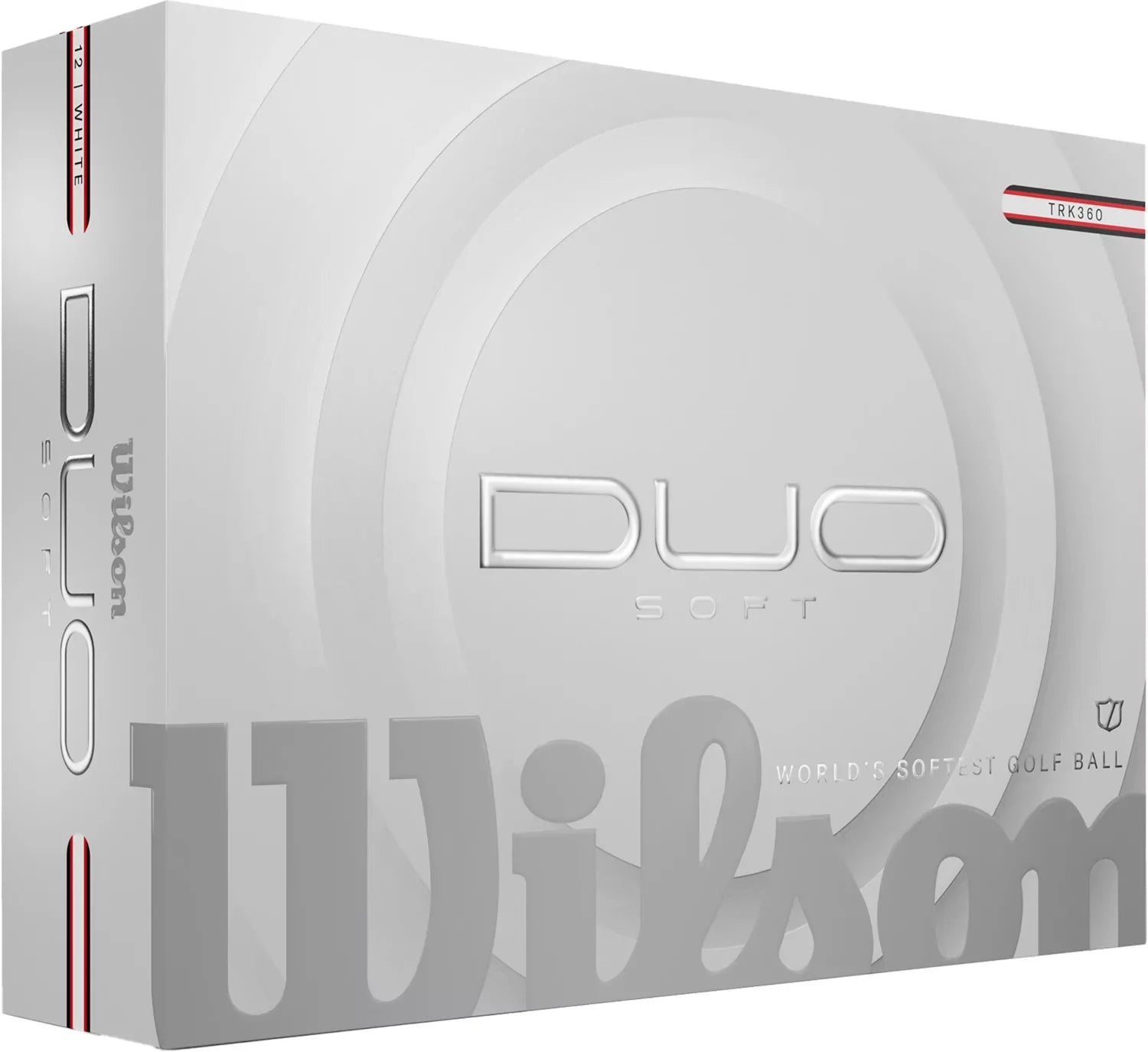 Wilson 2025 Duo Soft TRK360 golf balls designed for high performance and soft feel, shown in a pack of ParWestGolf.