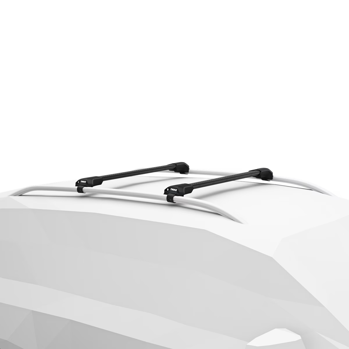 Backcountry Sportsman Thule WingBar Edge 104 roof racks installed on a vehicle roof, showcasing durable aerodynamic crossbars.
