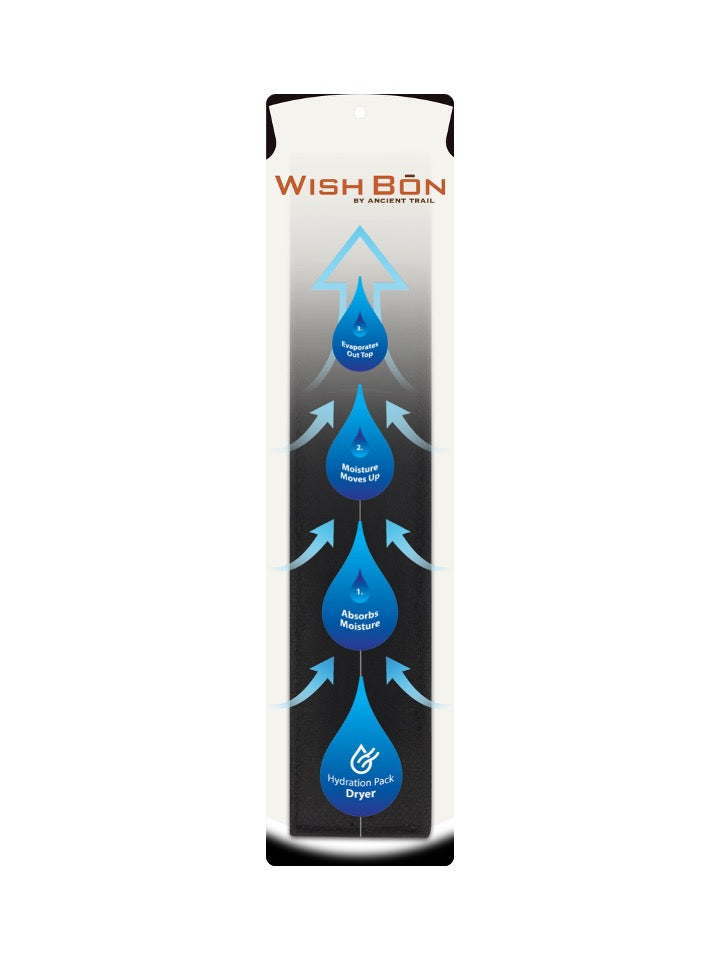 WishBōn outdoor gear by Ancient Trail for center divided bladders, shown in a close-up image of the product with outdoor setting background.
