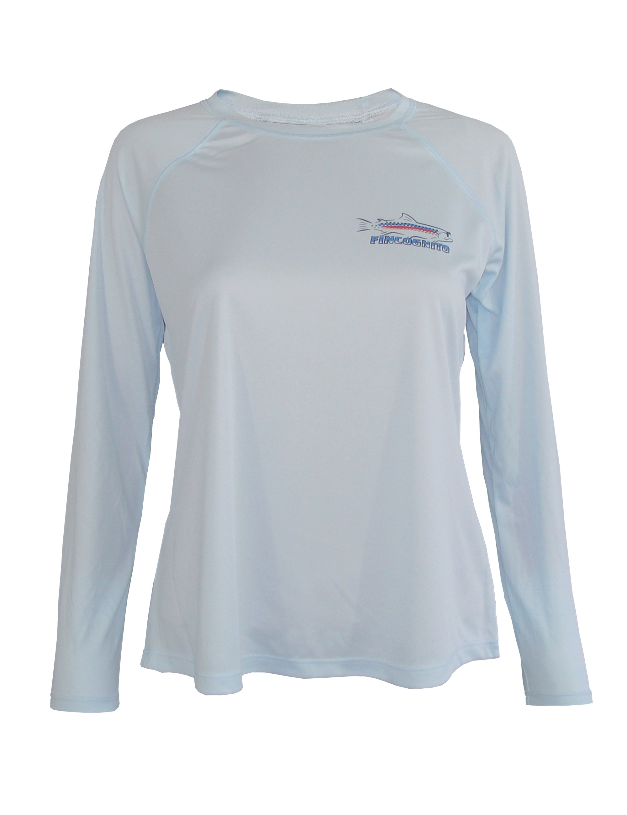 Women's Sun Protective Fishing Shirt Arctic Blue/Whiplash Rainbow Trout - OVERLANDERS Outfitter