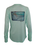 Women's Sun Protective Fishing Shirt Seafoam Green/Bonefish - OVERLANDERS Outfitter