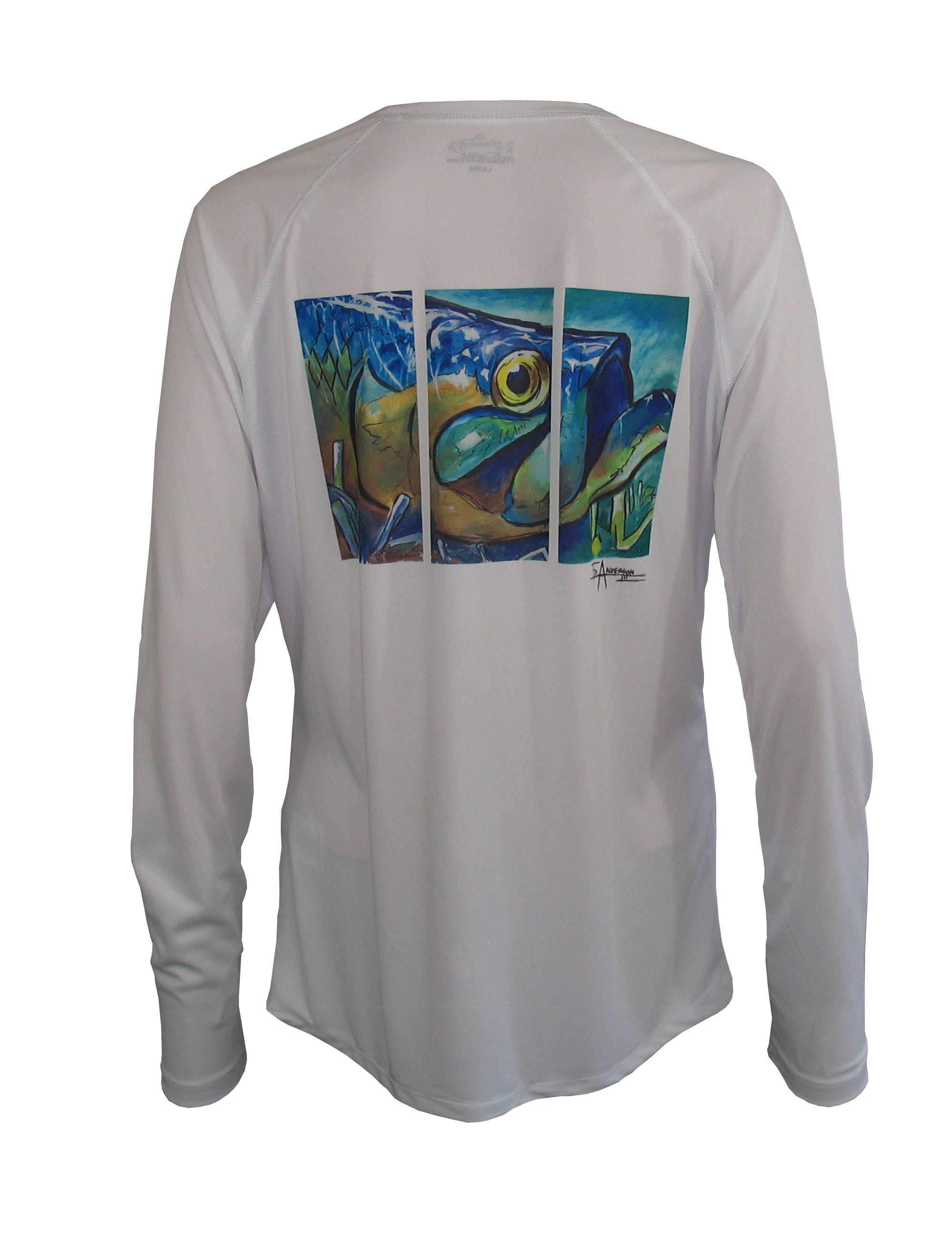 Women's Sun Protective Fishing Shirt White/Tarpon Layup - OVERLANDERS Outfitter