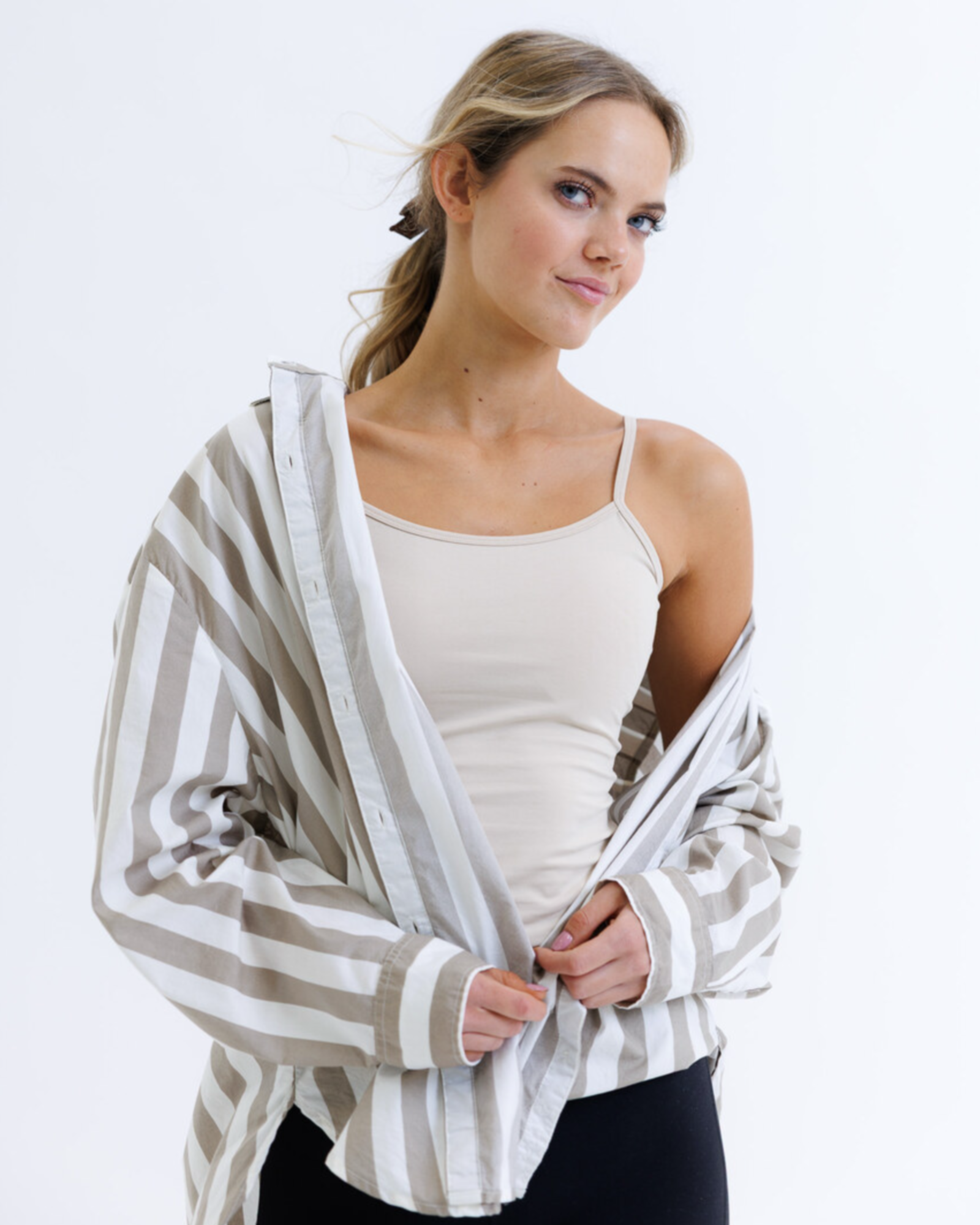Downeast Wonder Cami nude-colored tee shirt, soft fabric with a comfortable fit, shown on a plain background.