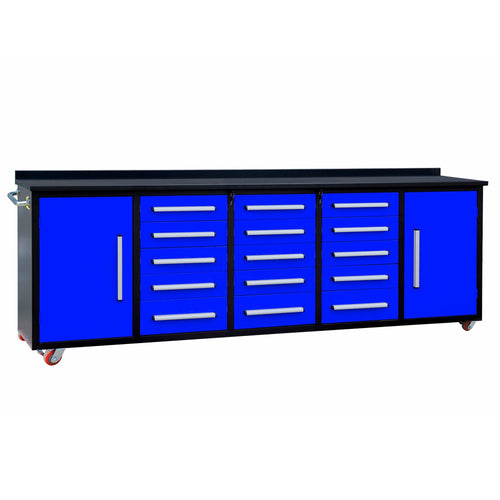 10ft 15-Drawer Storage Workbench with Wheels - OVERLANDERS Outfitter