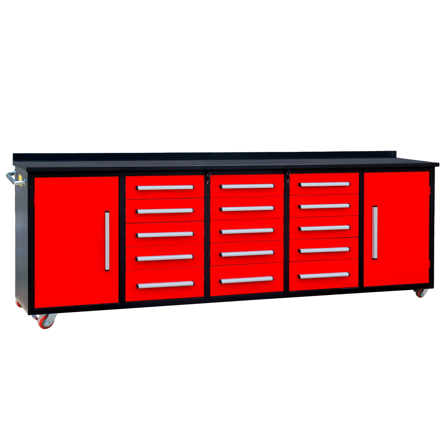 10ft 15-Drawer Storage Workbench with Wheels - OVERLANDERS Outfitter